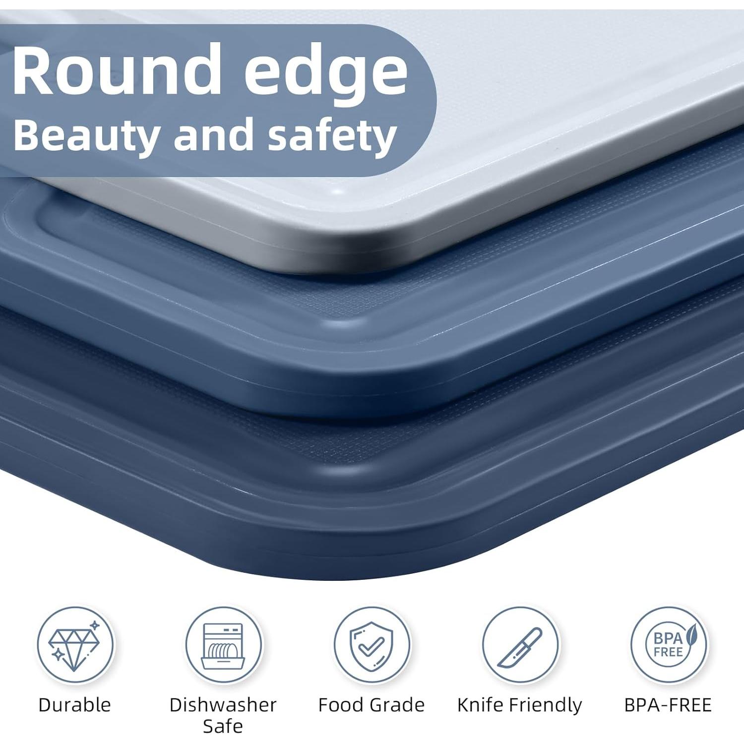 Juego de 4 tablas de cortar plásticas Jaulaors antideslizantes