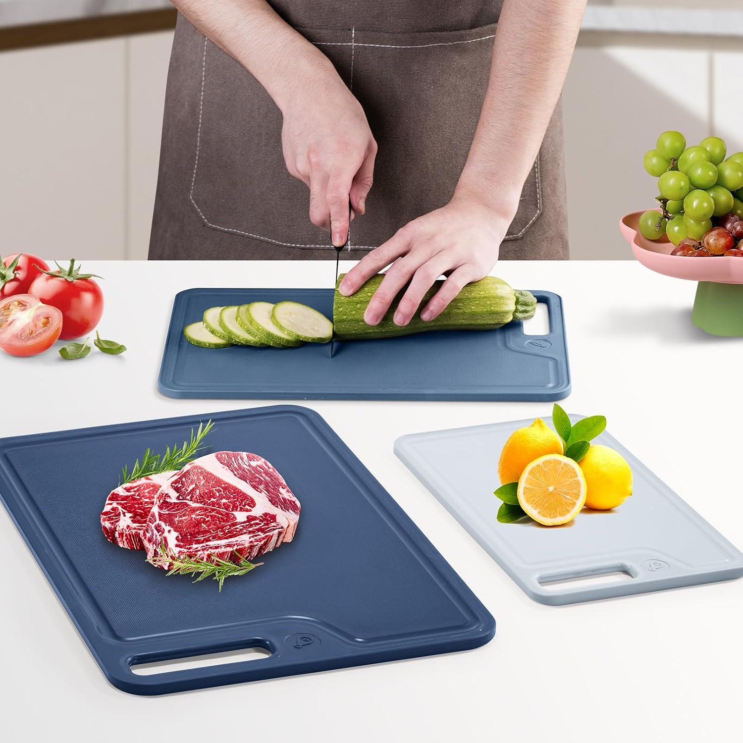 Juego de 4 tablas de cortar plásticas Jaulaors antideslizantes