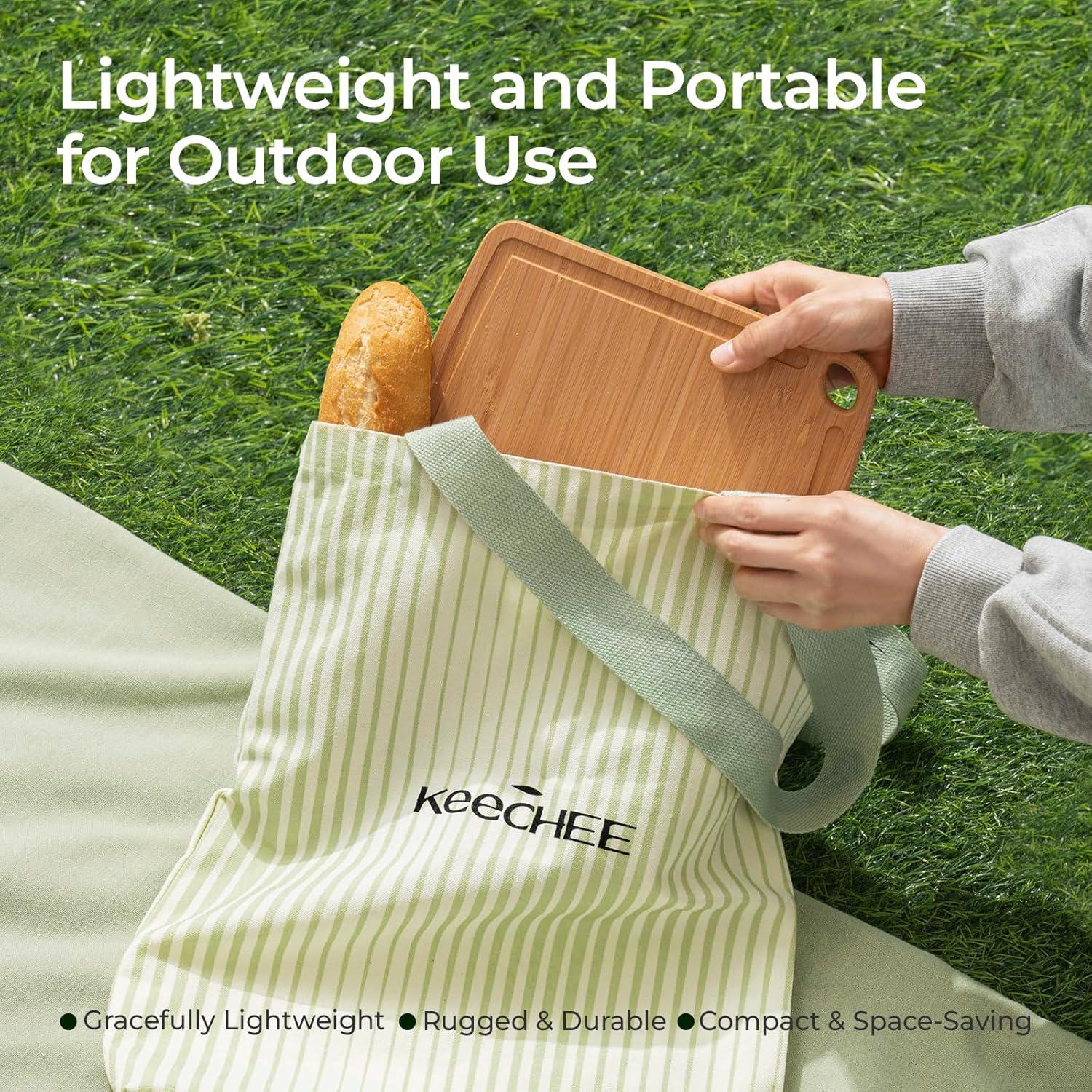 Tabla de Cortar de Bambú Keechee 33x25 cm A Prueba de Lavavajillas