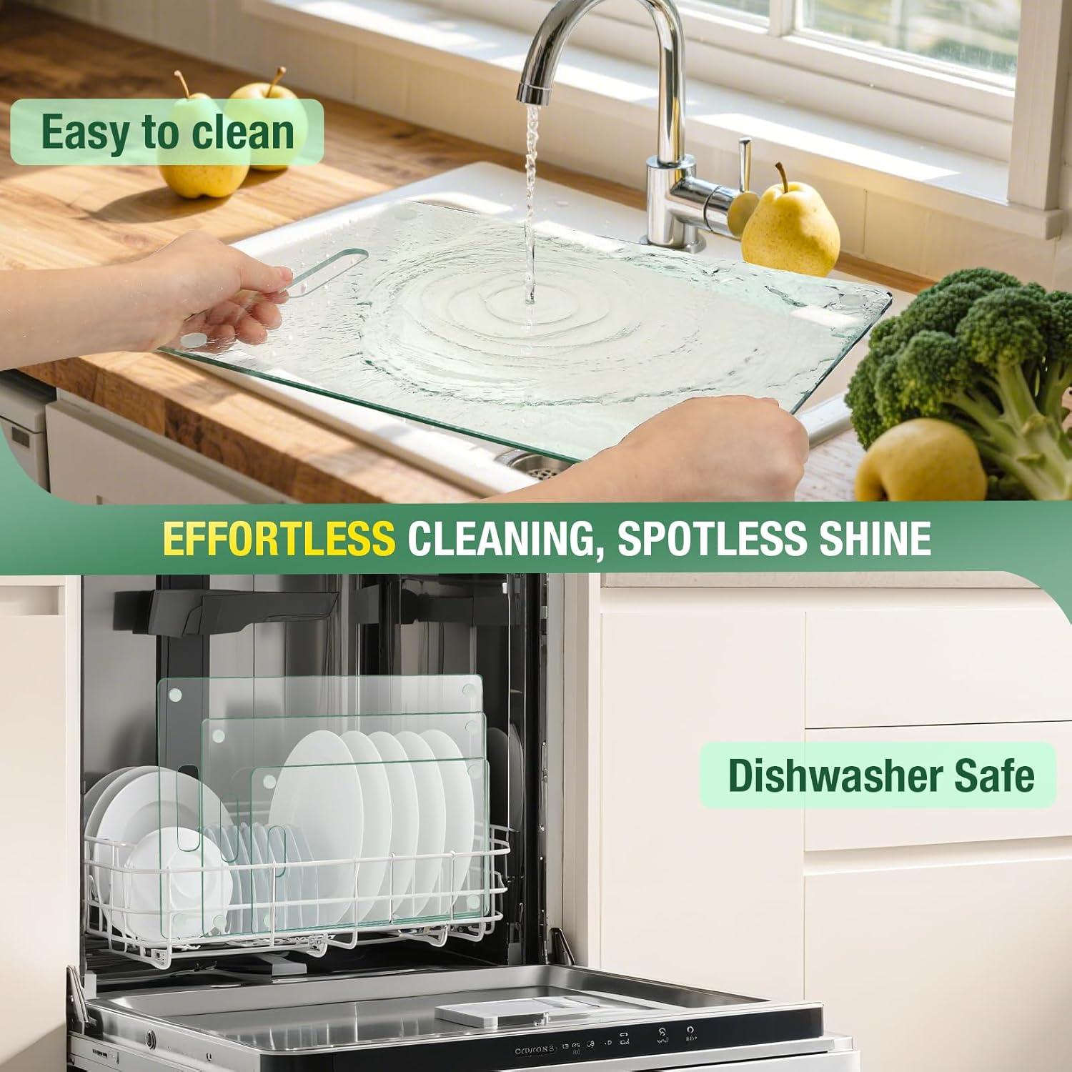 Juego de 3 Tablas de Cortar de Vidrio Templado FUOAUYK