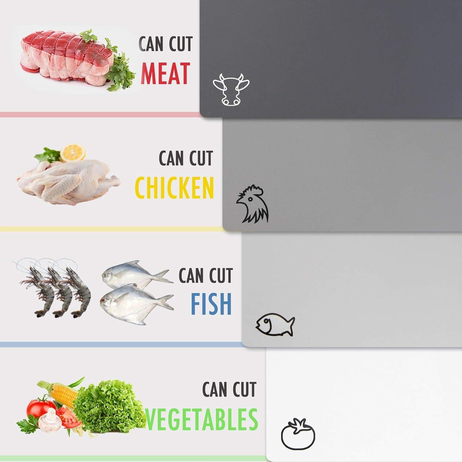 Set de 4 Mats de Corte Fotouzy Antideslizantes 38x30cm