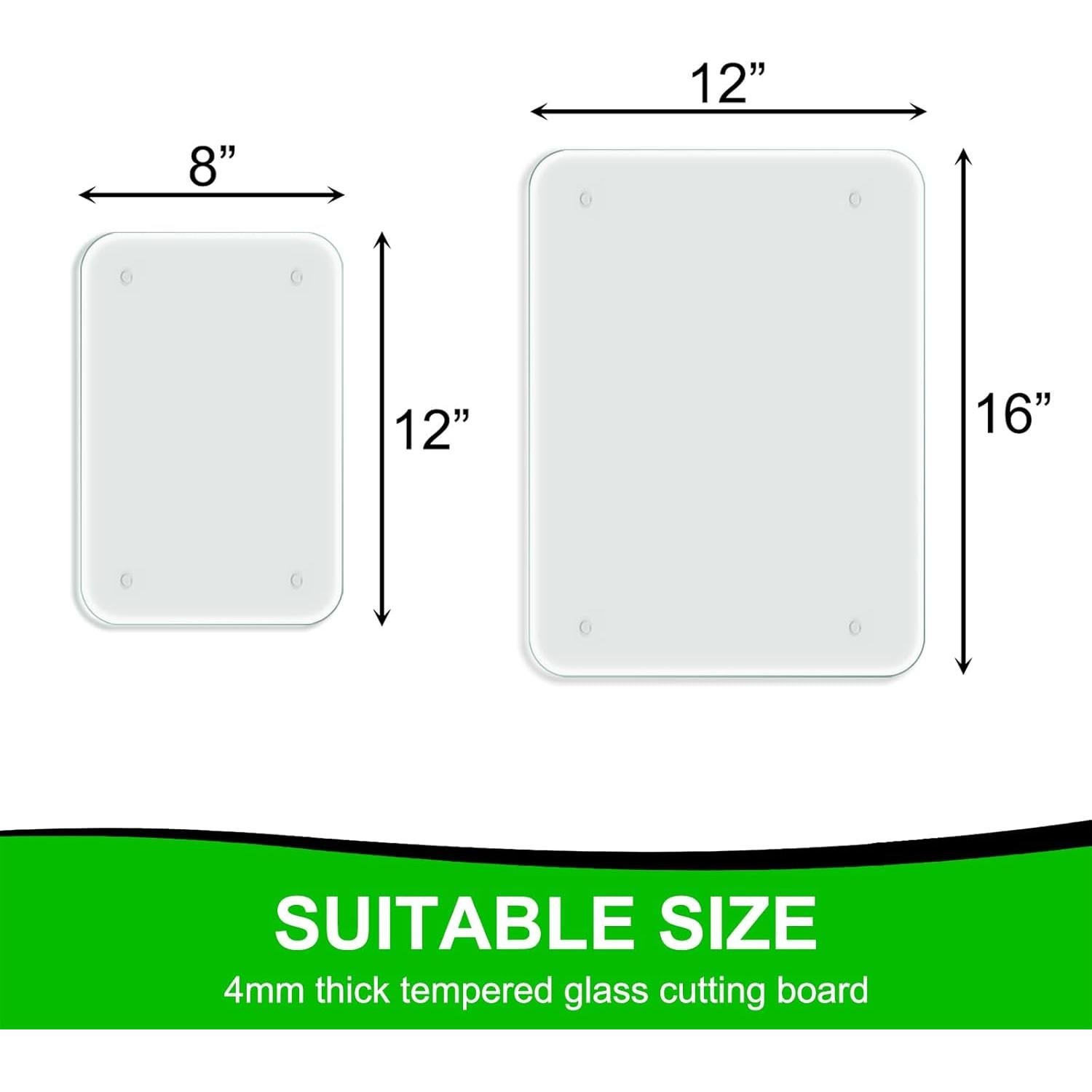 Tabla de Cortar de Vidrio Templado BOMINICA 4 Piezas 30x40cm