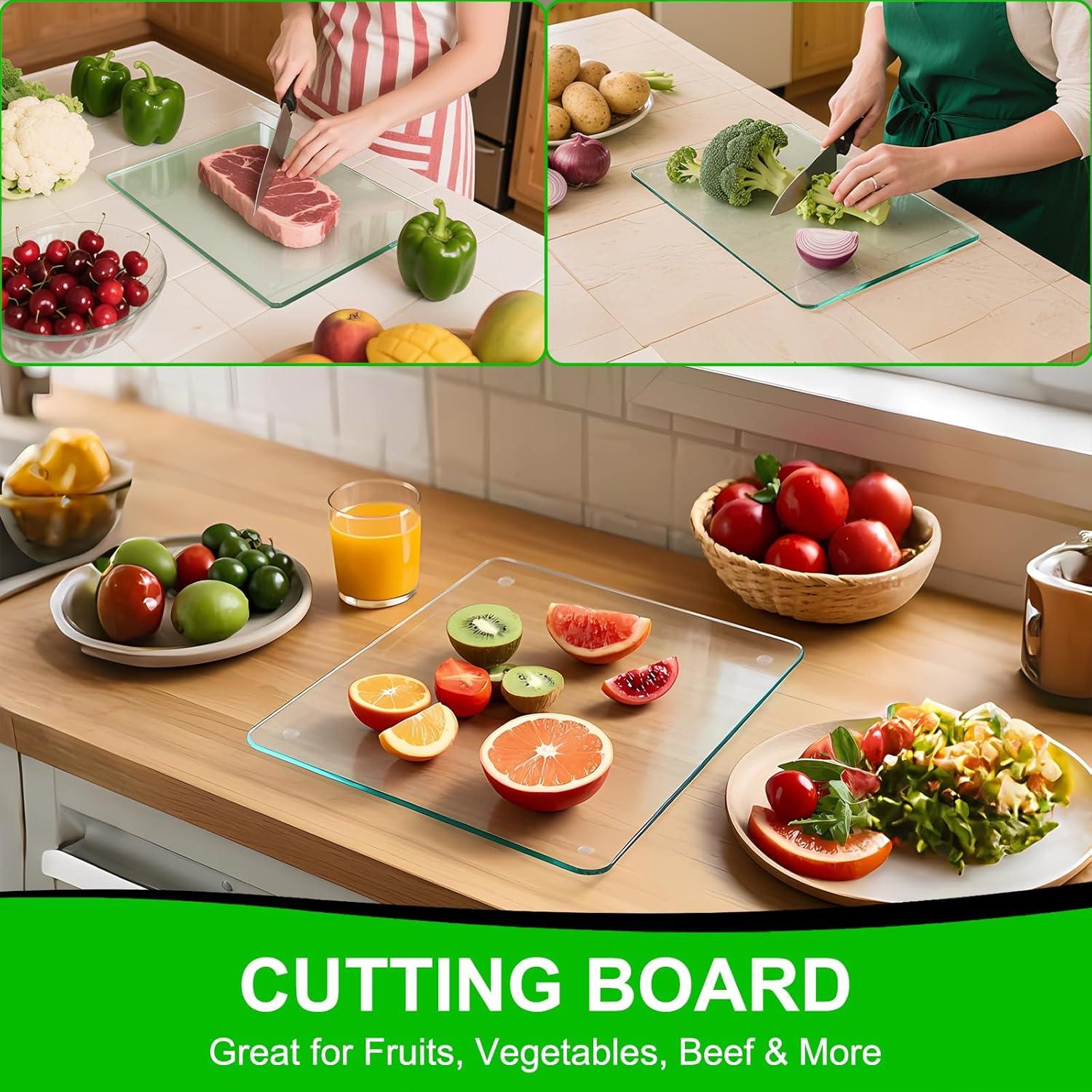 Tabla de Cortar de Vidrio Templado BOMINICA 4 Piezas 30x40cm