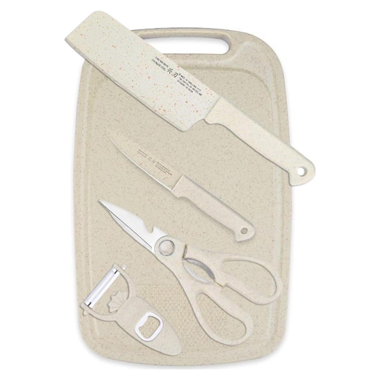 Set de cuchillos SUJAYU 5 en 1 con tabla de cortar y tijeras