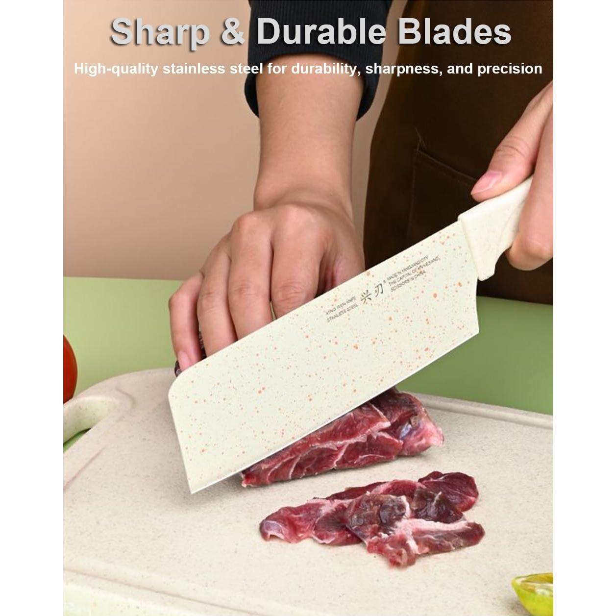 Set de cuchillos SUJAYU 5 en 1 con tabla de cortar y tijeras