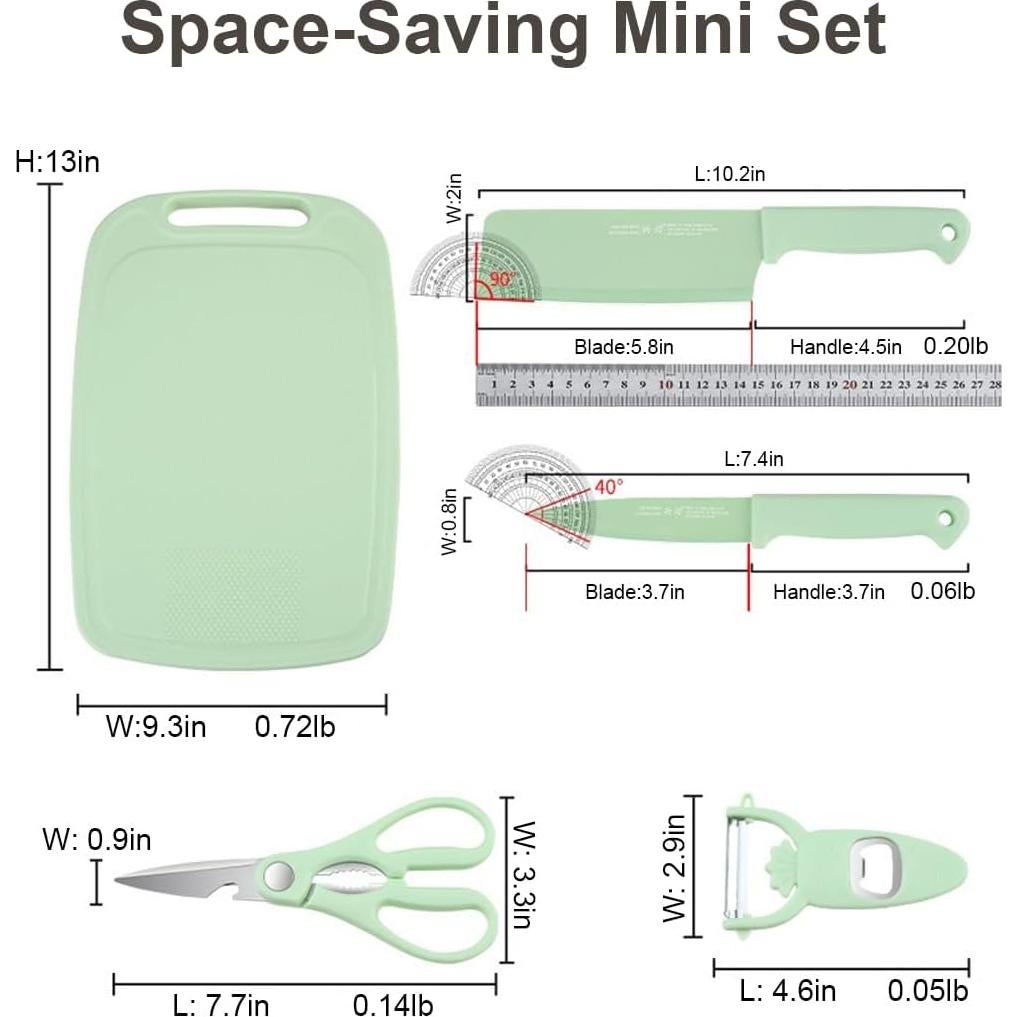 Set de cuchillos SUJAYU 5 en 1 con tabla de cortar y tijeras