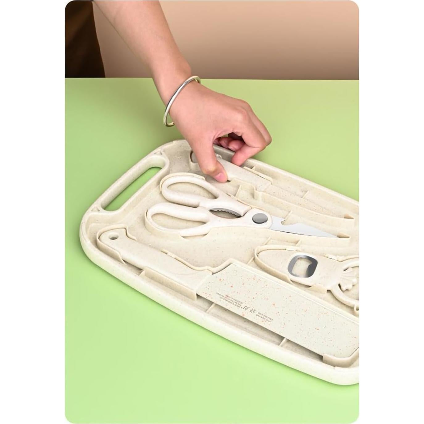 Set de cuchillos SUJAYU 5 en 1 con tabla de cortar y tijeras