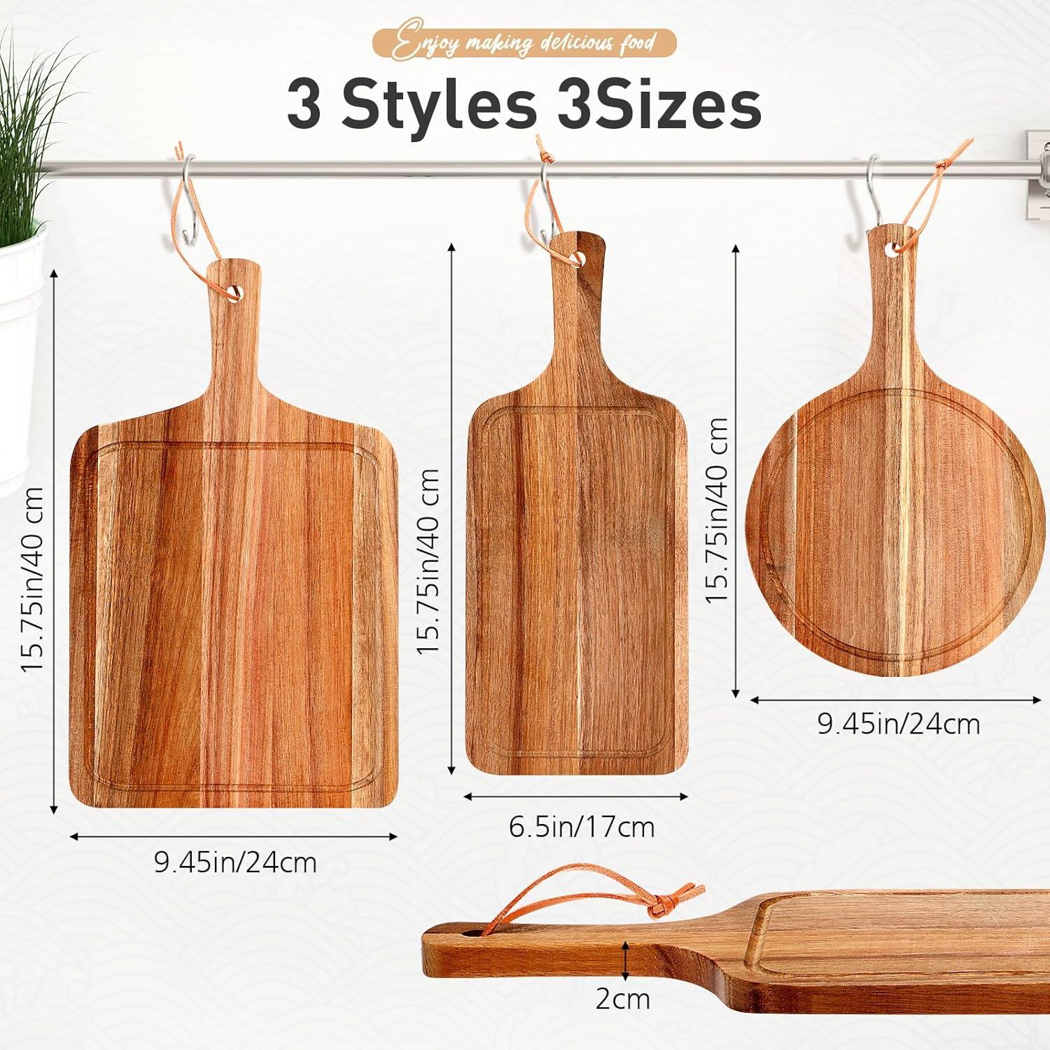 Juego de Tablas de Cortar de Madera de Acacia Kathfly - 3 Piezas