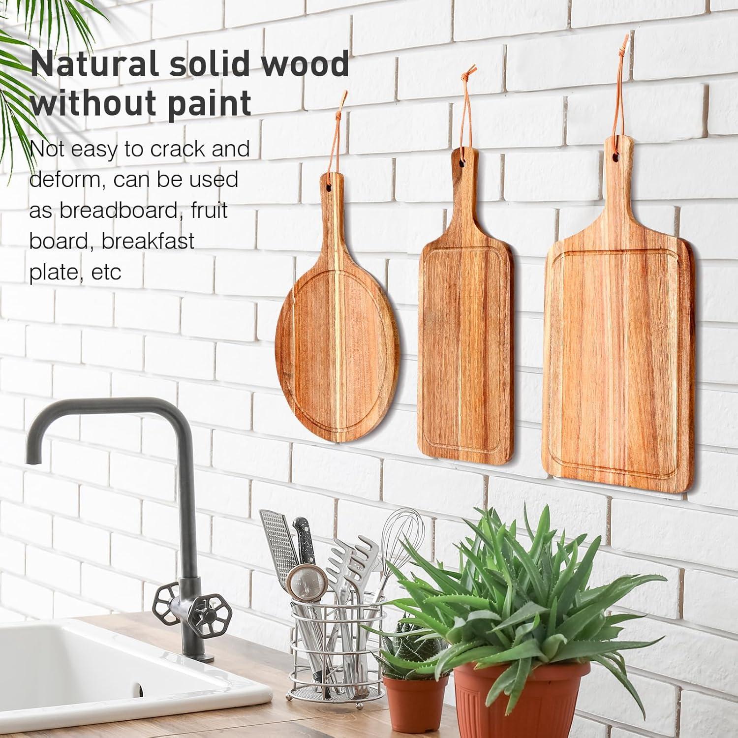 Juego de Tablas de Cortar de Madera de Acacia Kathfly - 3 Piezas