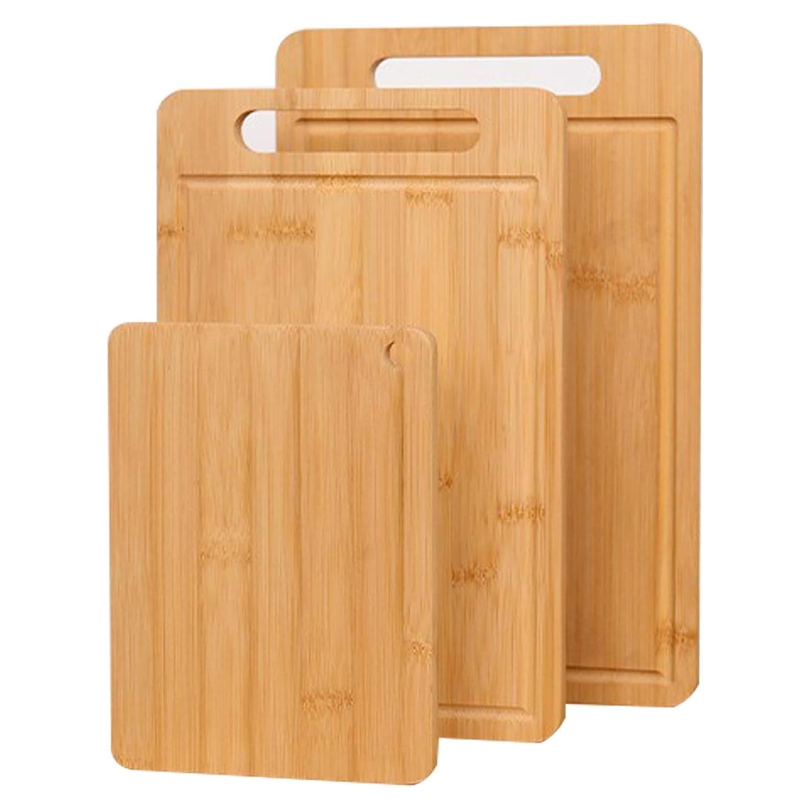 Juego de 3 Tablas de Cortar de Bambú Pesueklns con Surcos