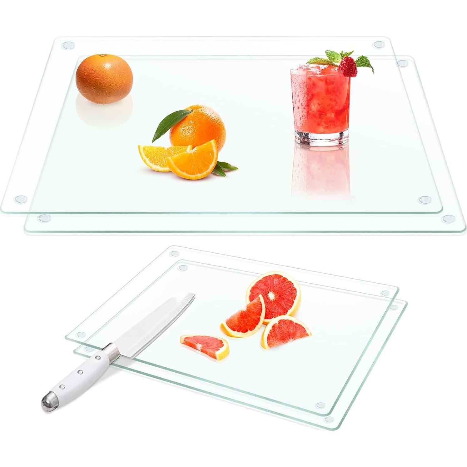 Juego de 4 Tablas de Cortar de Vidrio Templado VSAR House