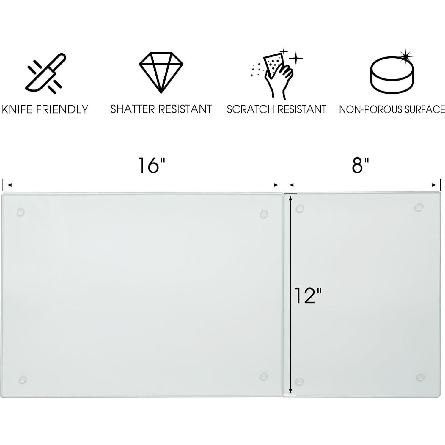 Juego de 4 Tablas de Cortar de Vidrio Templado VSAR House