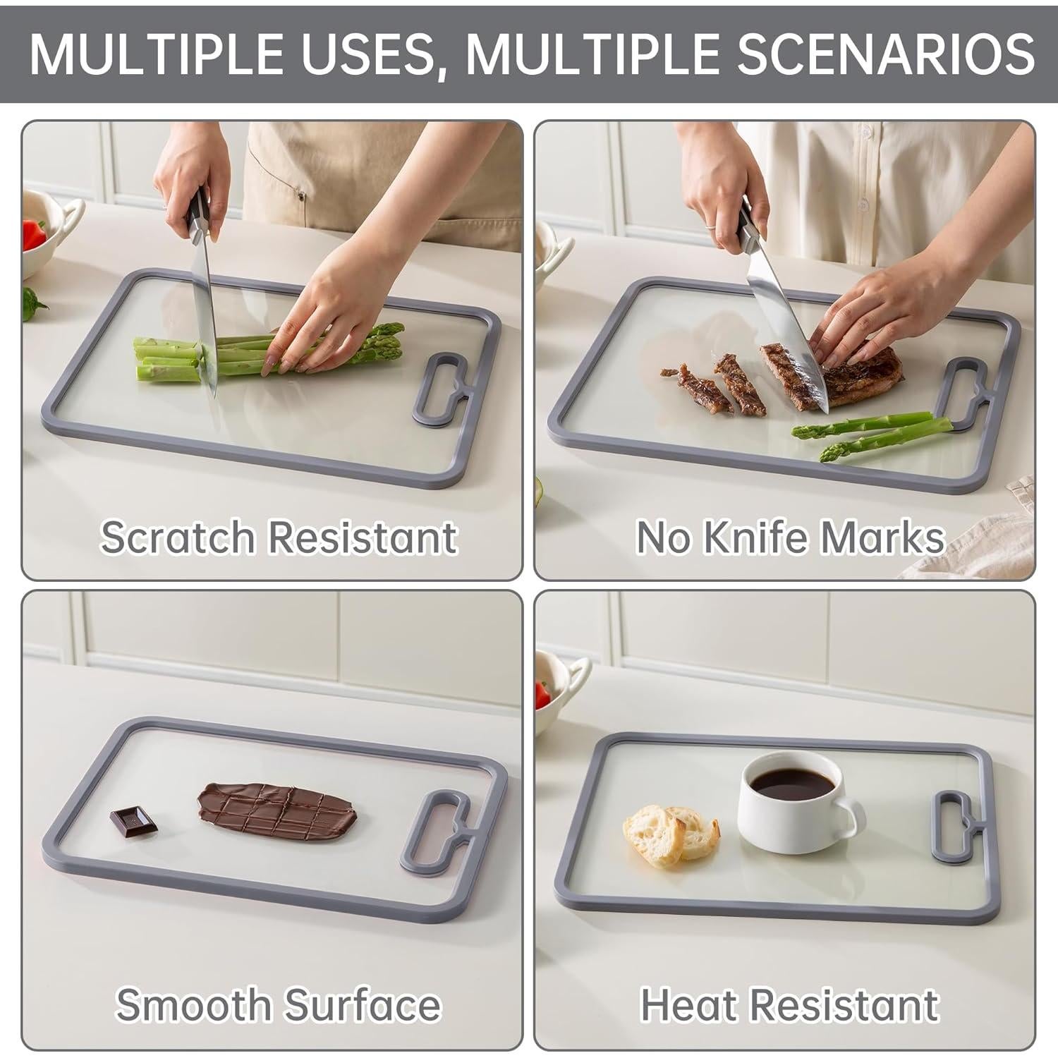 Juego de 2 Tablas de Cortar de Vidrio Templado Fyctio 38x28cm