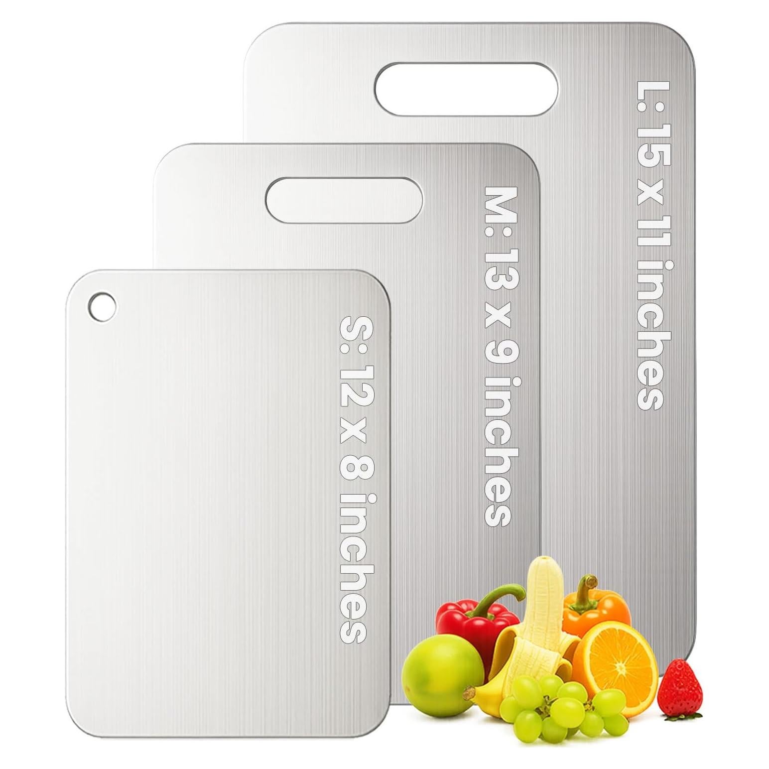 Juego de tablas de cortar de titanio XTBSE 3 piezas S+M+L