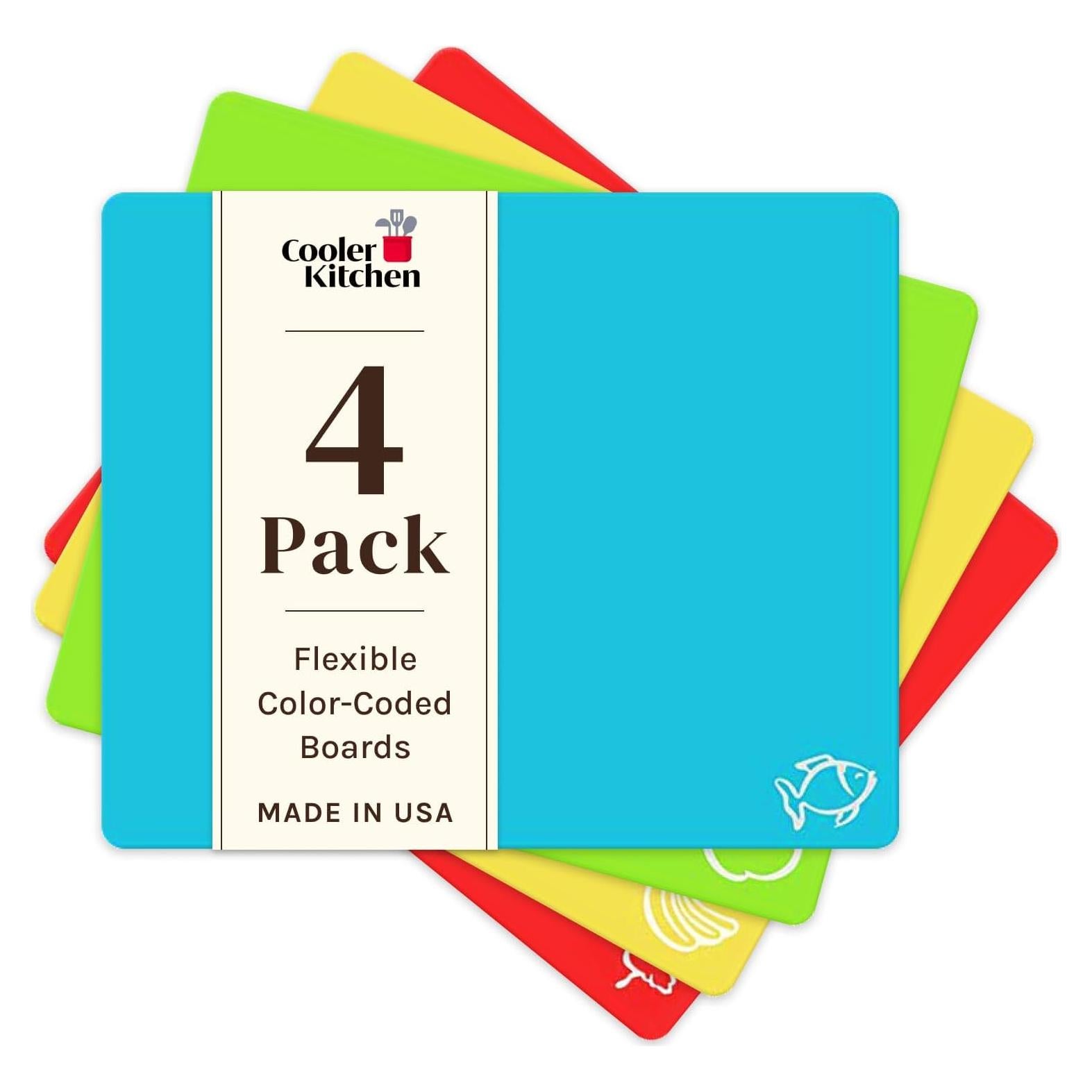 Juego de 4 Tablas de Cortar Flexibles Cooler Kitchen 30x38 cm