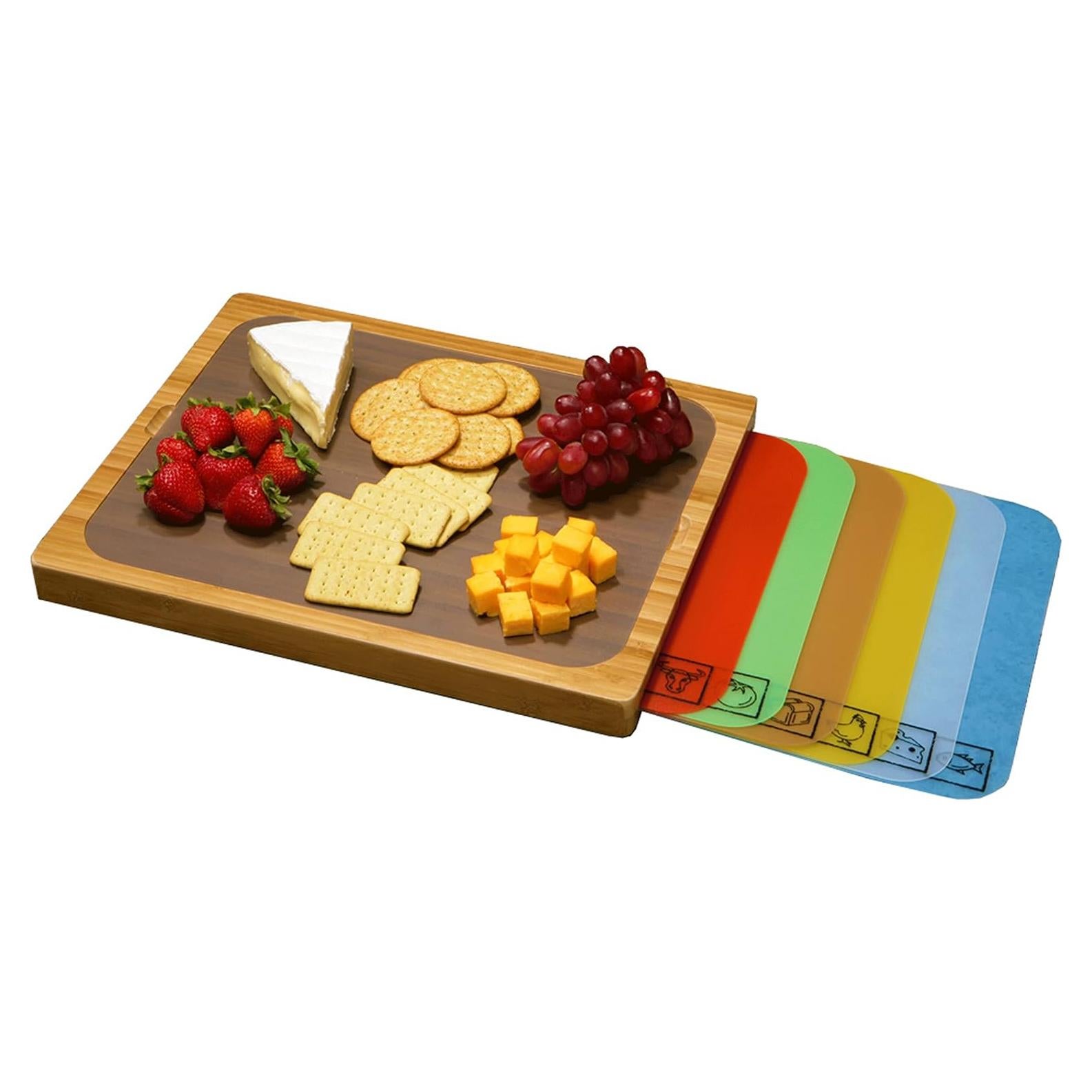 Tabla de Cortar de Bambú Seville Classics con 7 Alfombrillas