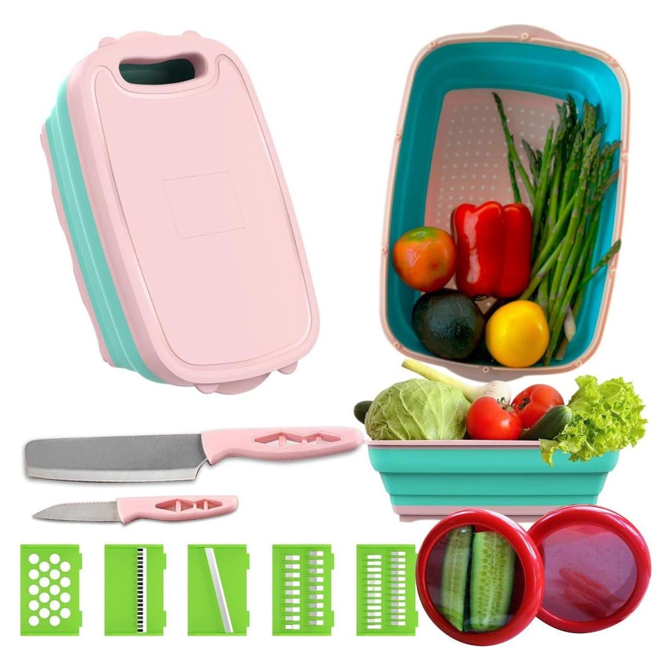 Juego de Tablas de Cortar Plegables Phoenix'Hills Rosa 34x22cm