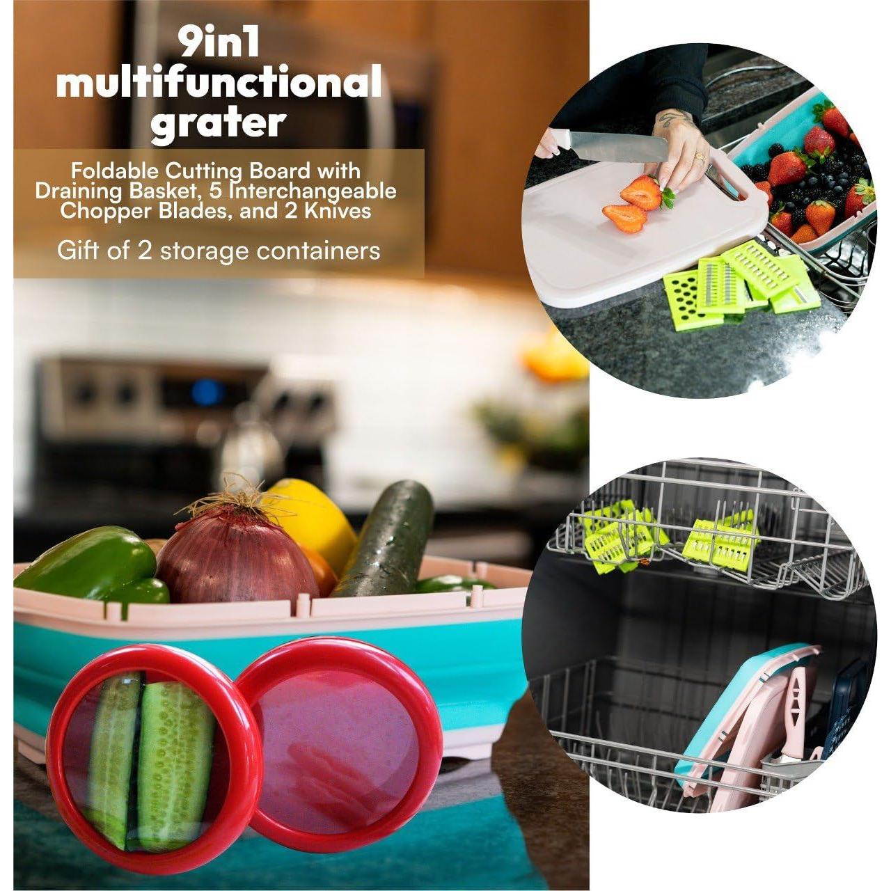 Juego de Tablas de Cortar Plegables Phoenix'Hills Rosa 34x22cm