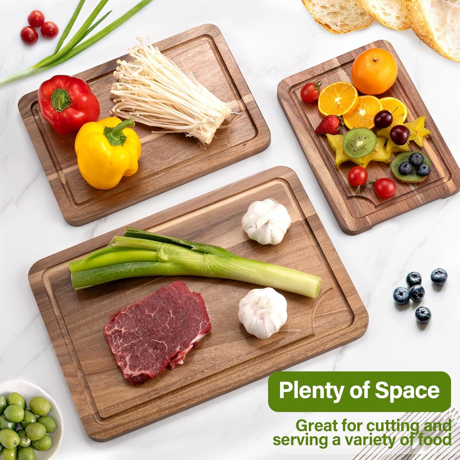 Juego de Tablas de Cortar de Madera de Acacia Willkommen, 3 Piezas