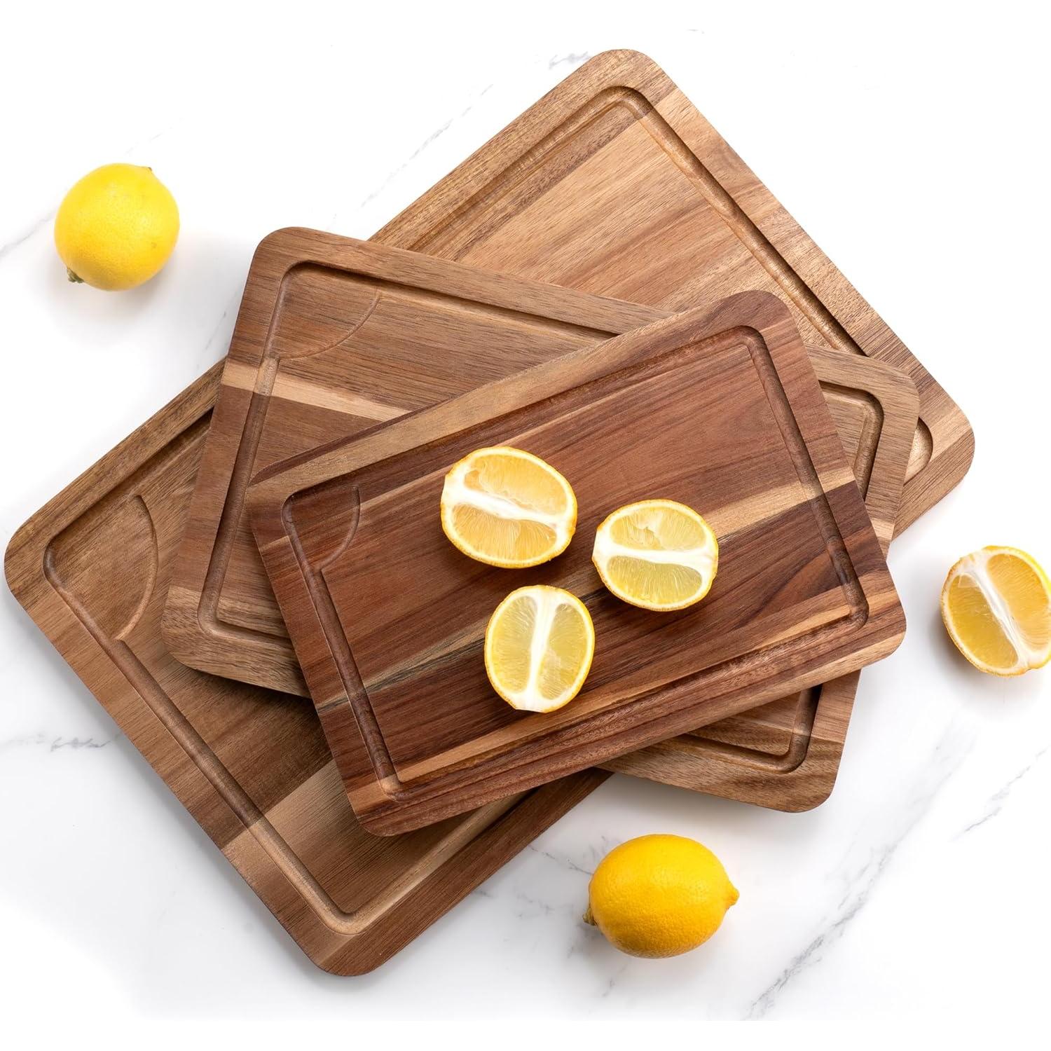 Juego de Tablas de Cortar de Madera de Acacia Willkommen, 3 Piezas