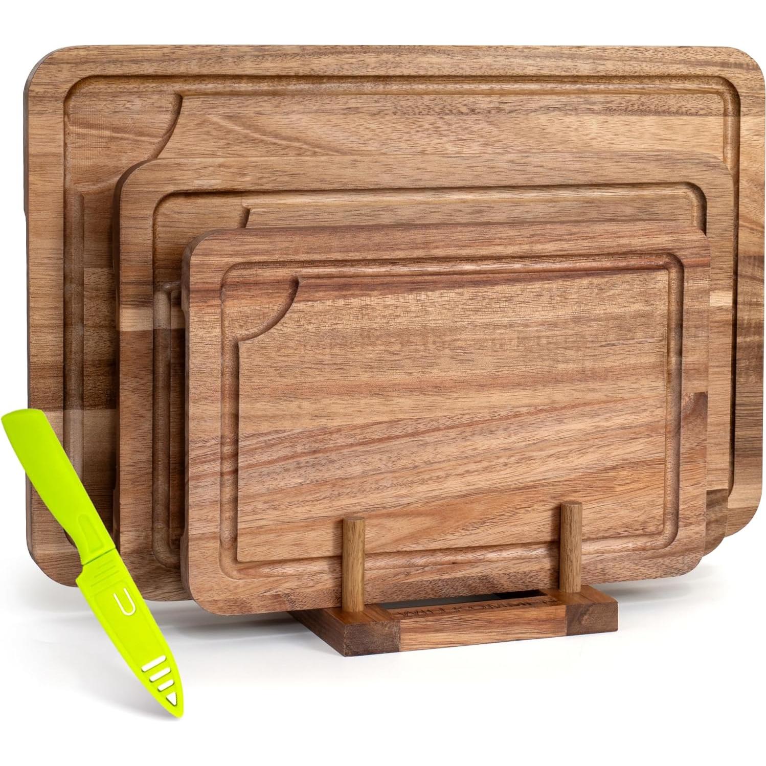 Juego de Tablas de Cortar de Madera de Acacia Willkommen, 3 Piezas