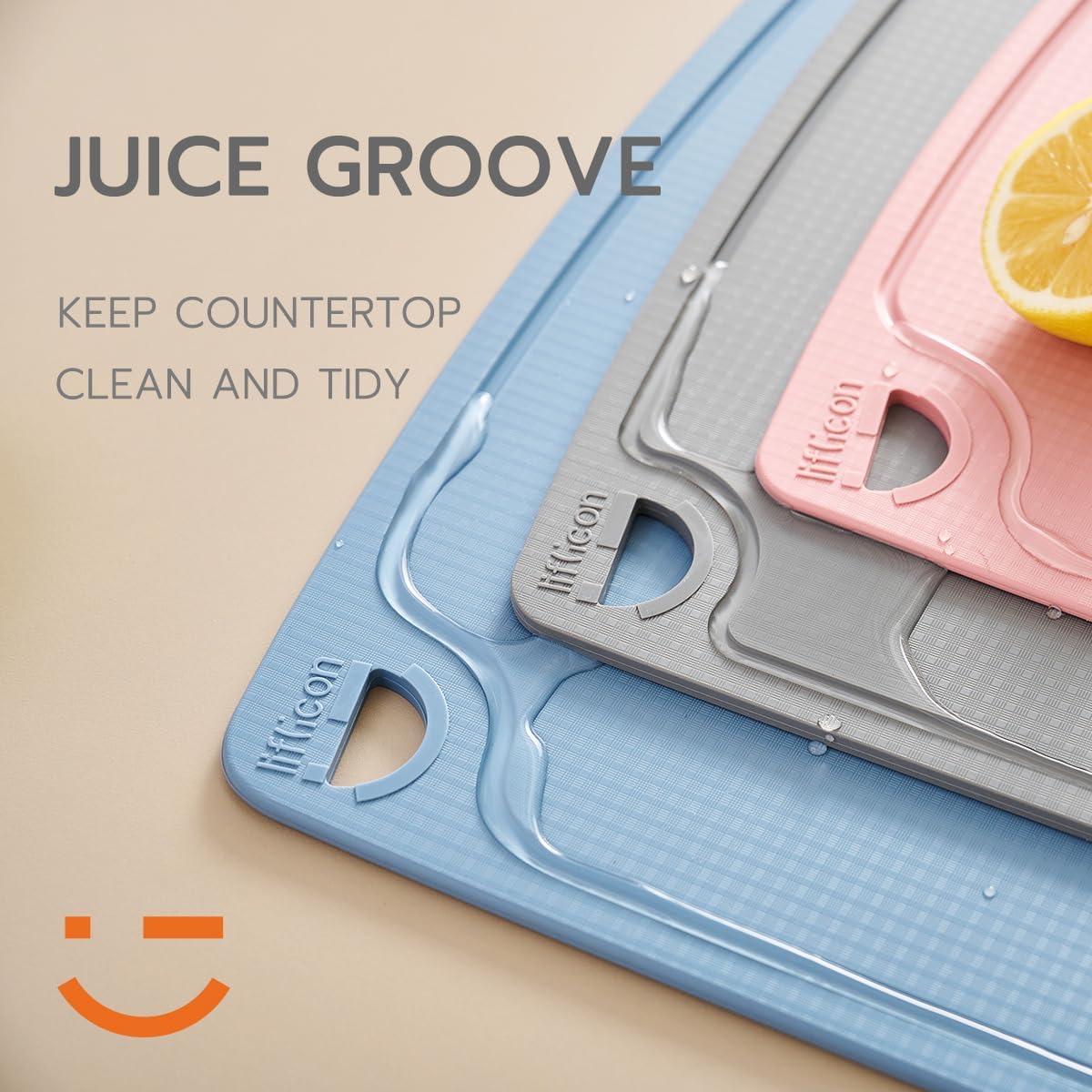 Juego de 3 Tablas de Cortar de Silicona Liflicon - Azul Claro