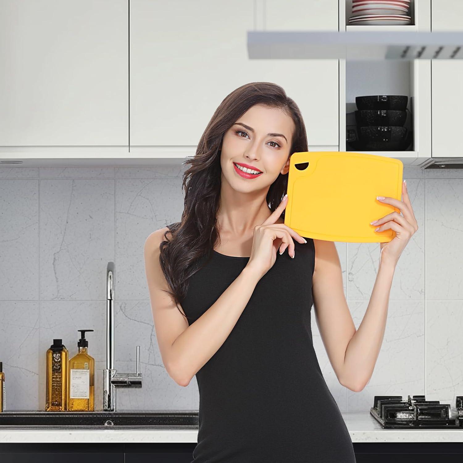 Juego de 3 Tablas de Cortar de Silicona Liflicon - Azul Claro