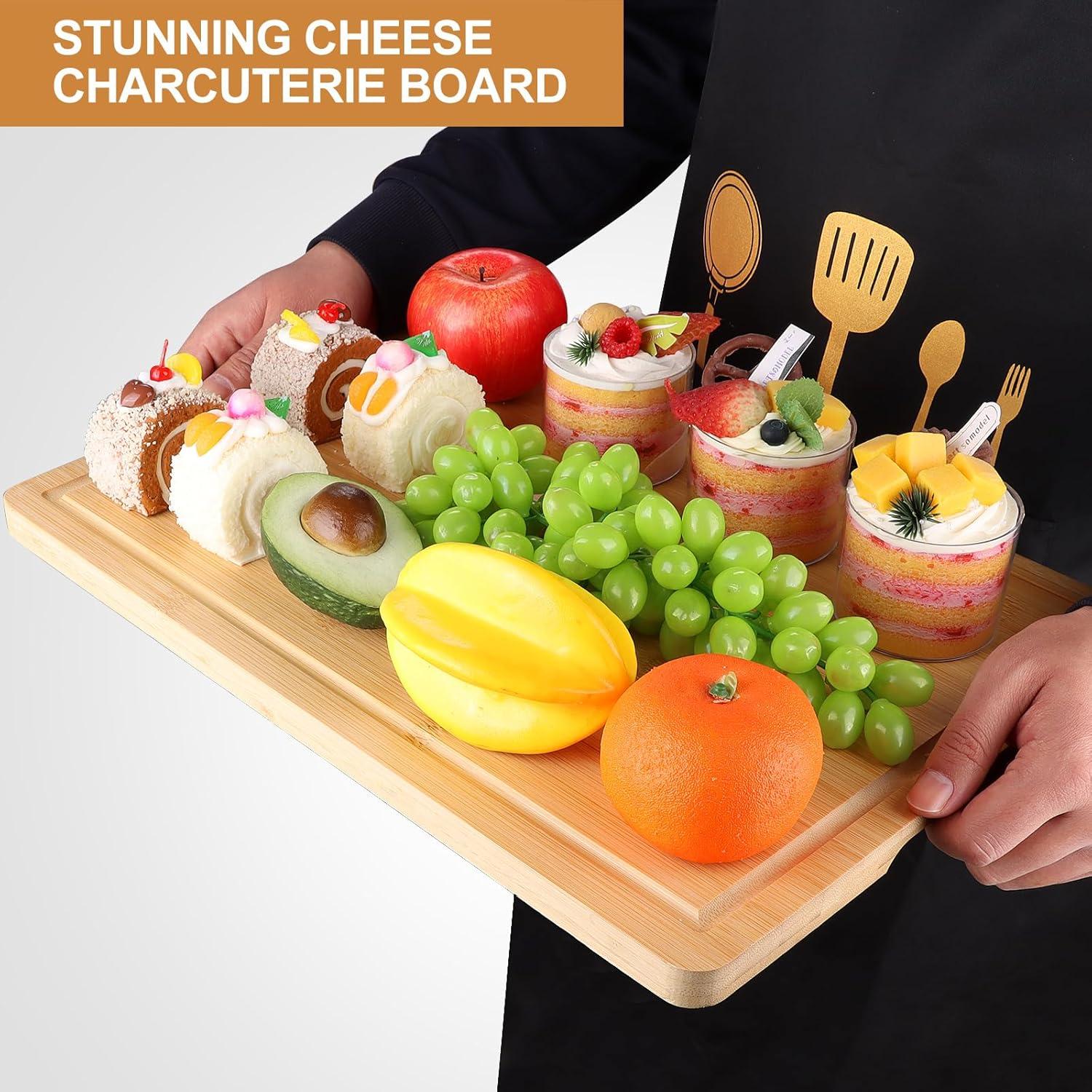 Juego de 3 Tablas de Cortar de Bambú Gtencemen con Soporte