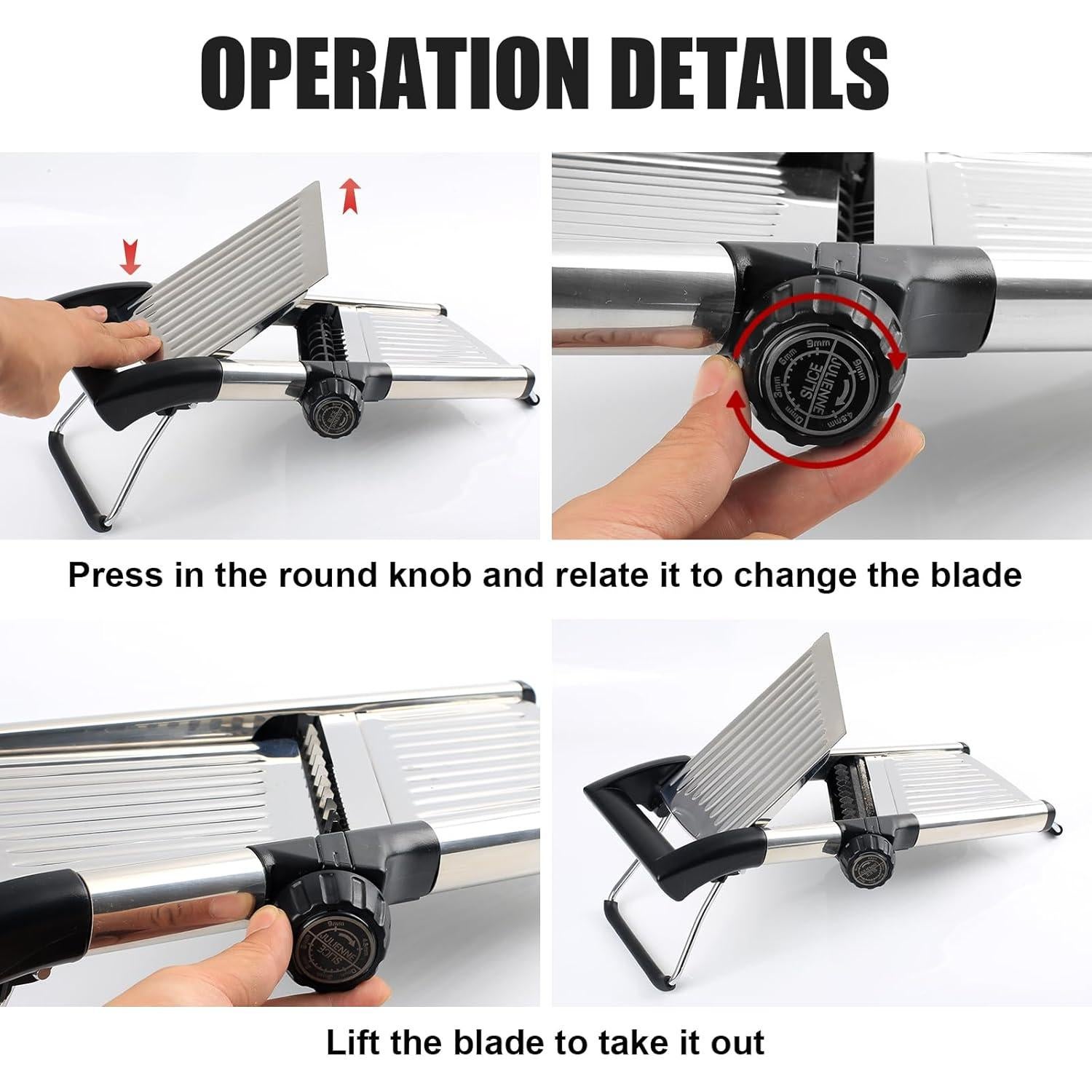 Rebanador Mandoline NIOSAVM de Acero Inoxidable 4 en 1