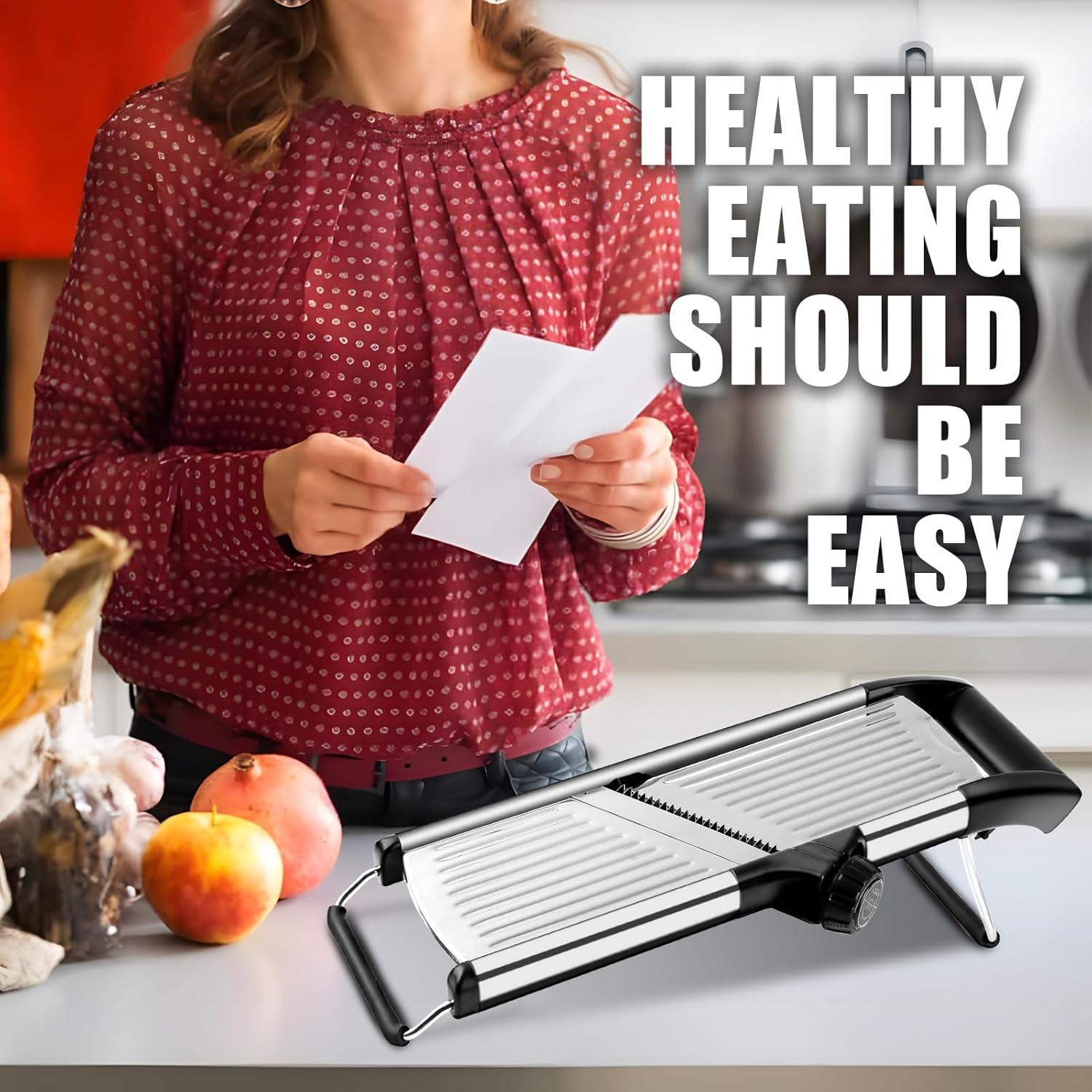 Rebanador Mandoline NIOSAVM de Acero Inoxidable 4 en 1