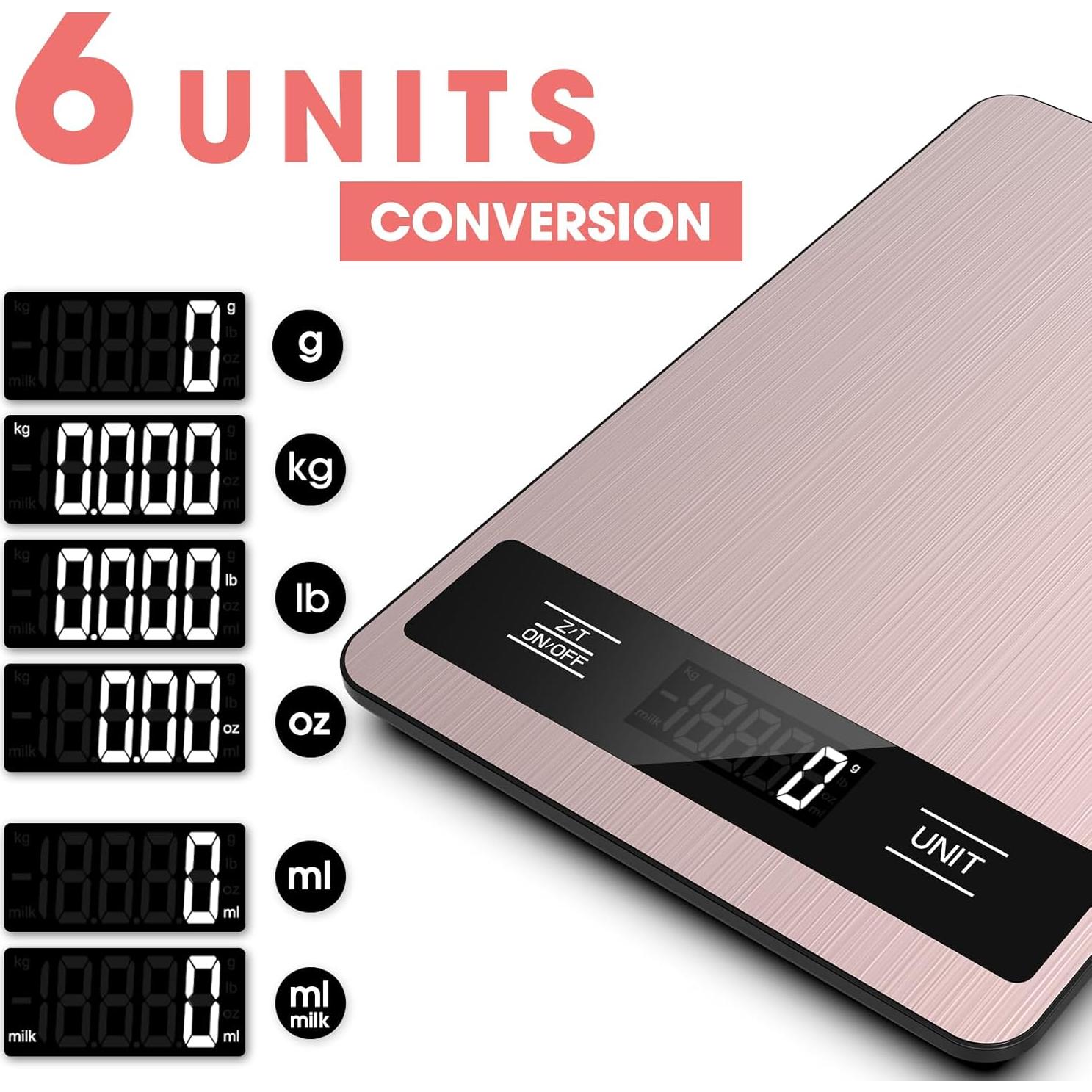 Báscula Digital de Cocina Suidreams 5kg Acero Inoxidable LCD