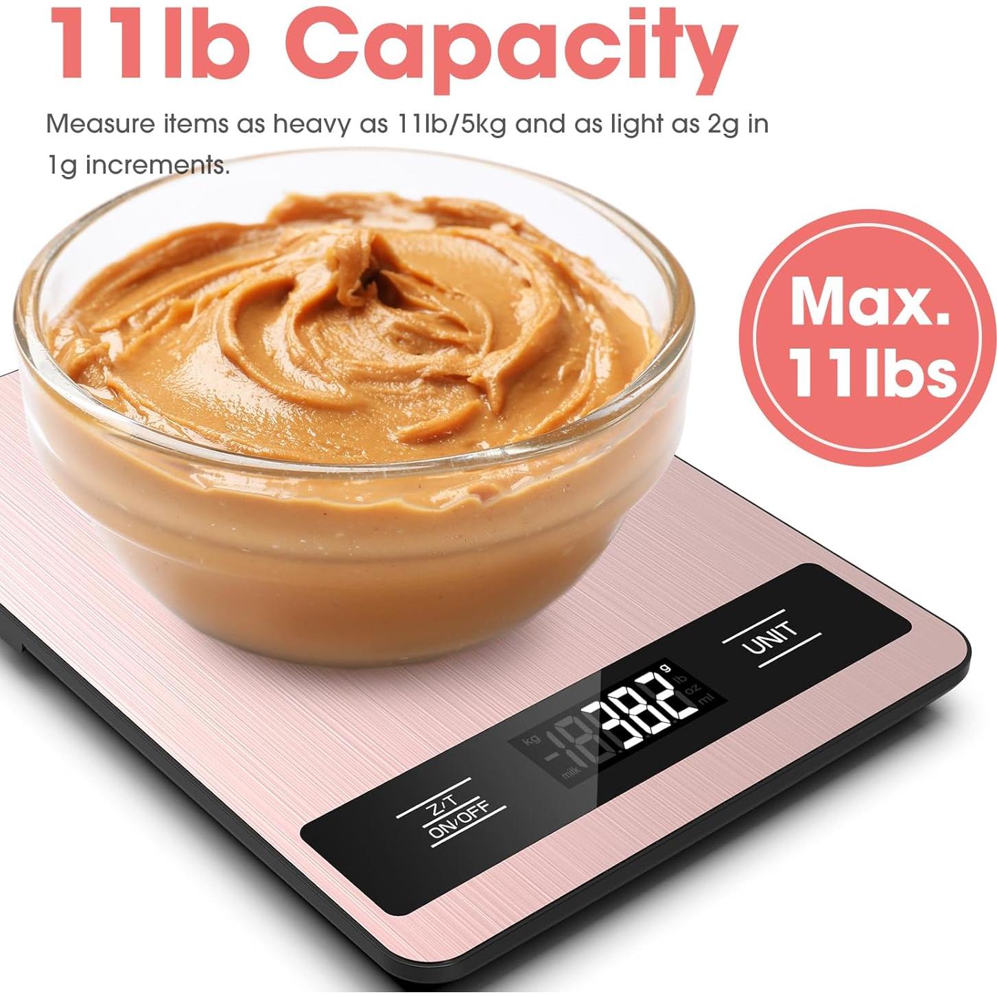 Báscula Digital de Cocina Suidreams 5kg Acero Inoxidable LCD