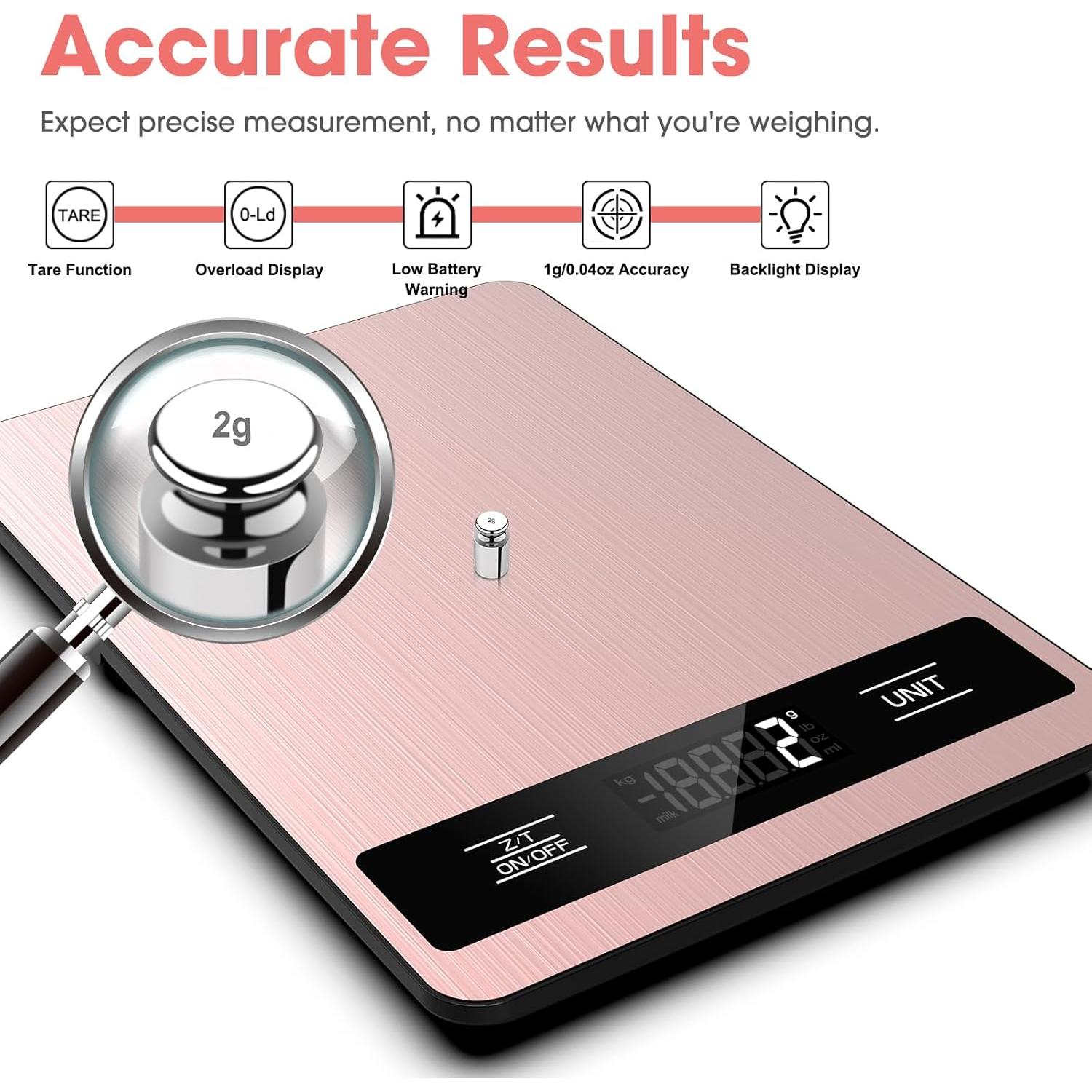 Báscula Digital de Cocina Suidreams 5kg Acero Inoxidable LCD