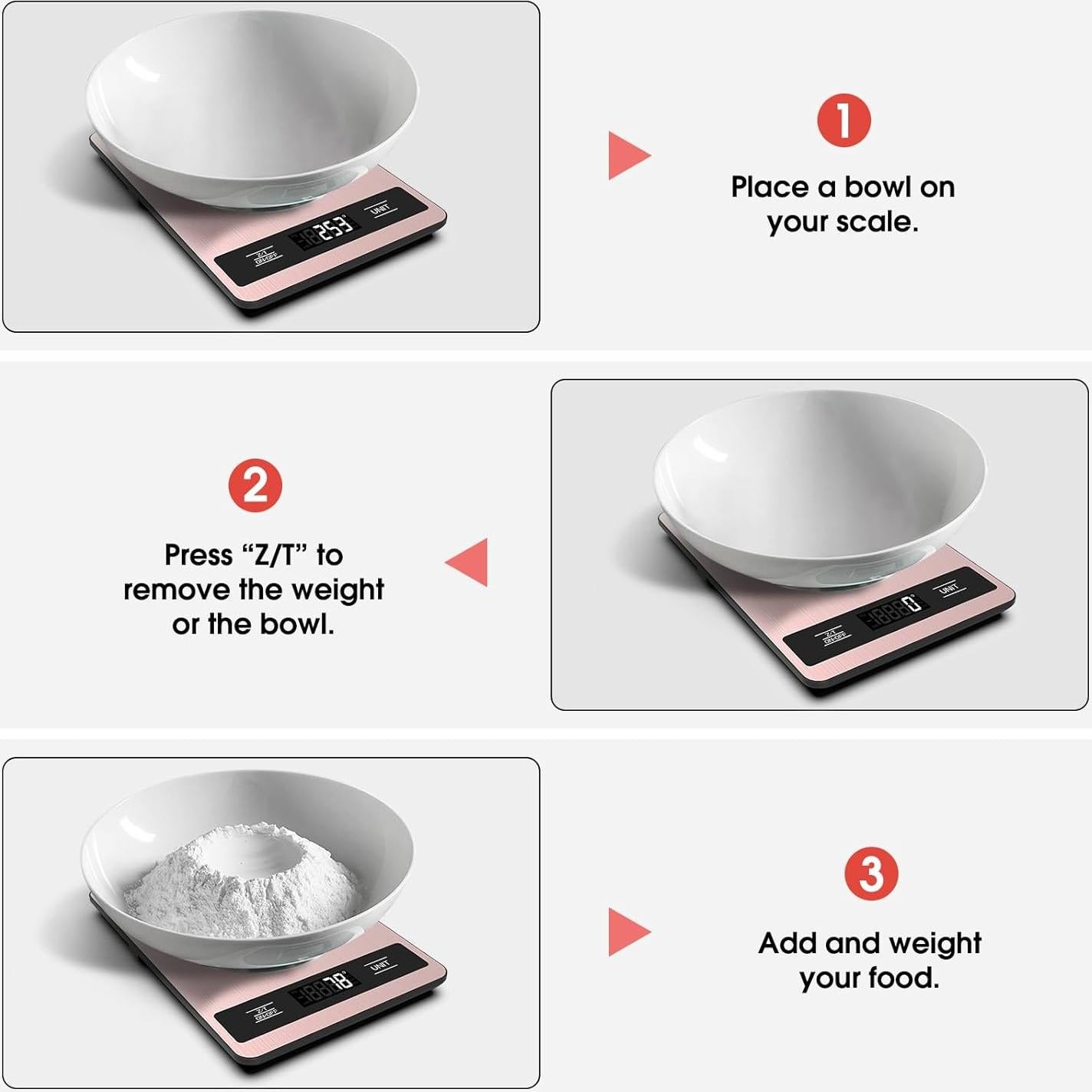 Báscula Digital de Cocina Suidreams 5kg Acero Inoxidable LCD