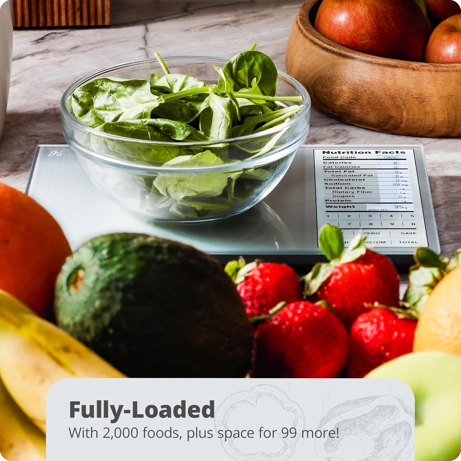 Balanza de Nutrición Greater Goods 2,000 Alimentos Precargados