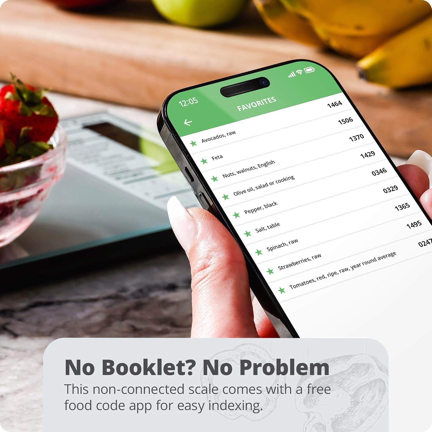 Balanza de Nutrición Greater Goods 2,000 Alimentos Precargados