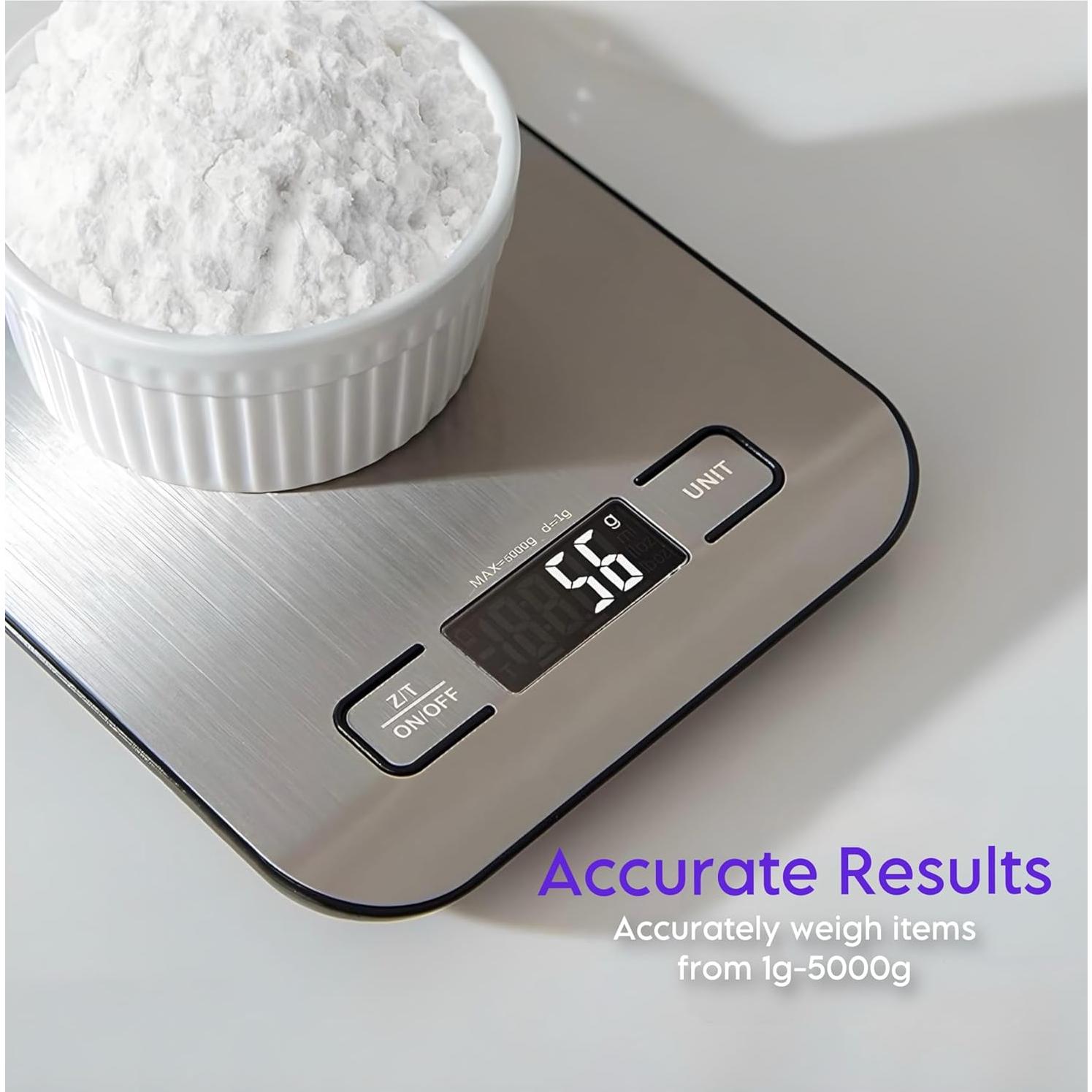 Báscula Digital de Cocina Maverick MC2023, 5 kg, Acero Inoxidable