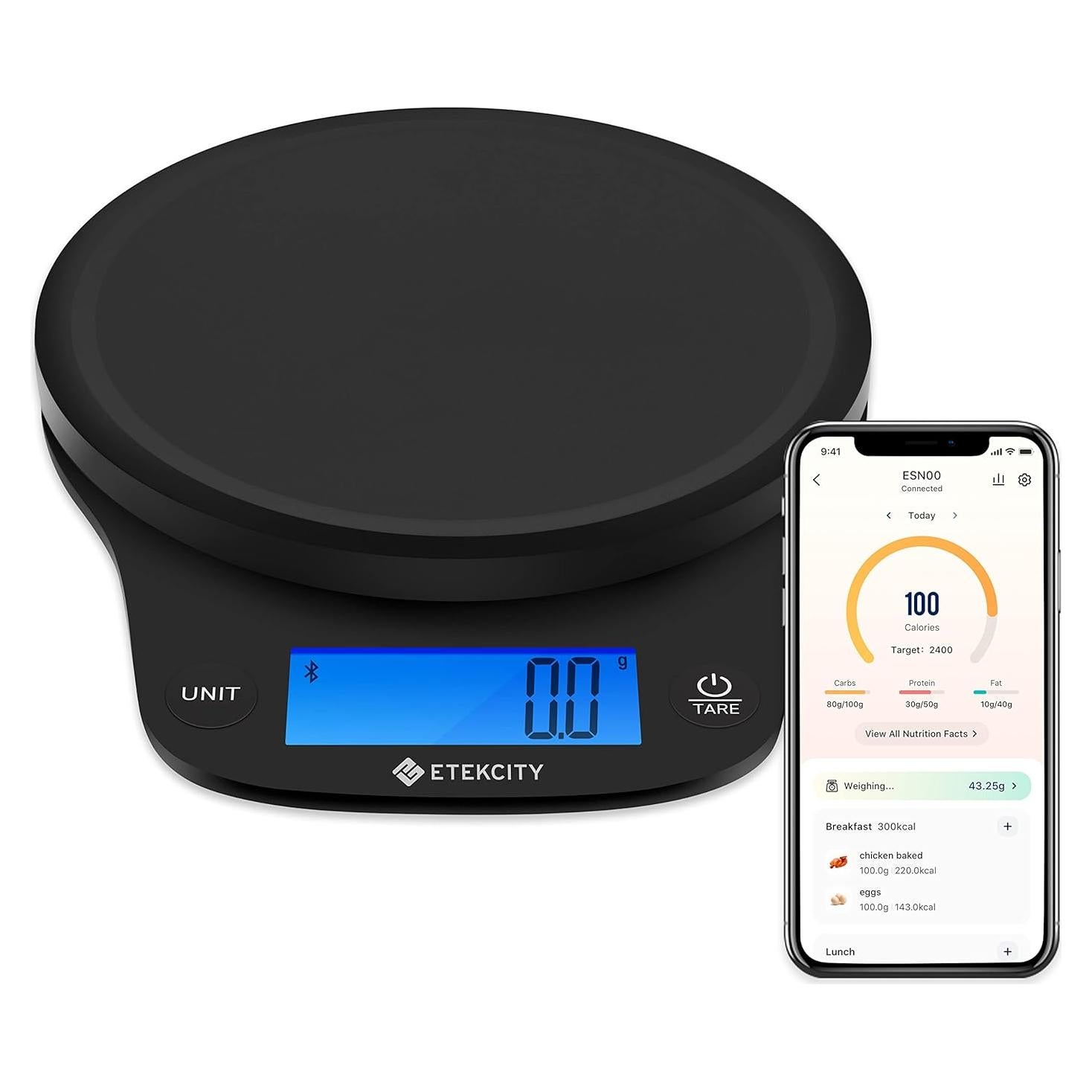 Etekcity Escala de Cocina Inteligente Digital 5000g Bluetooth