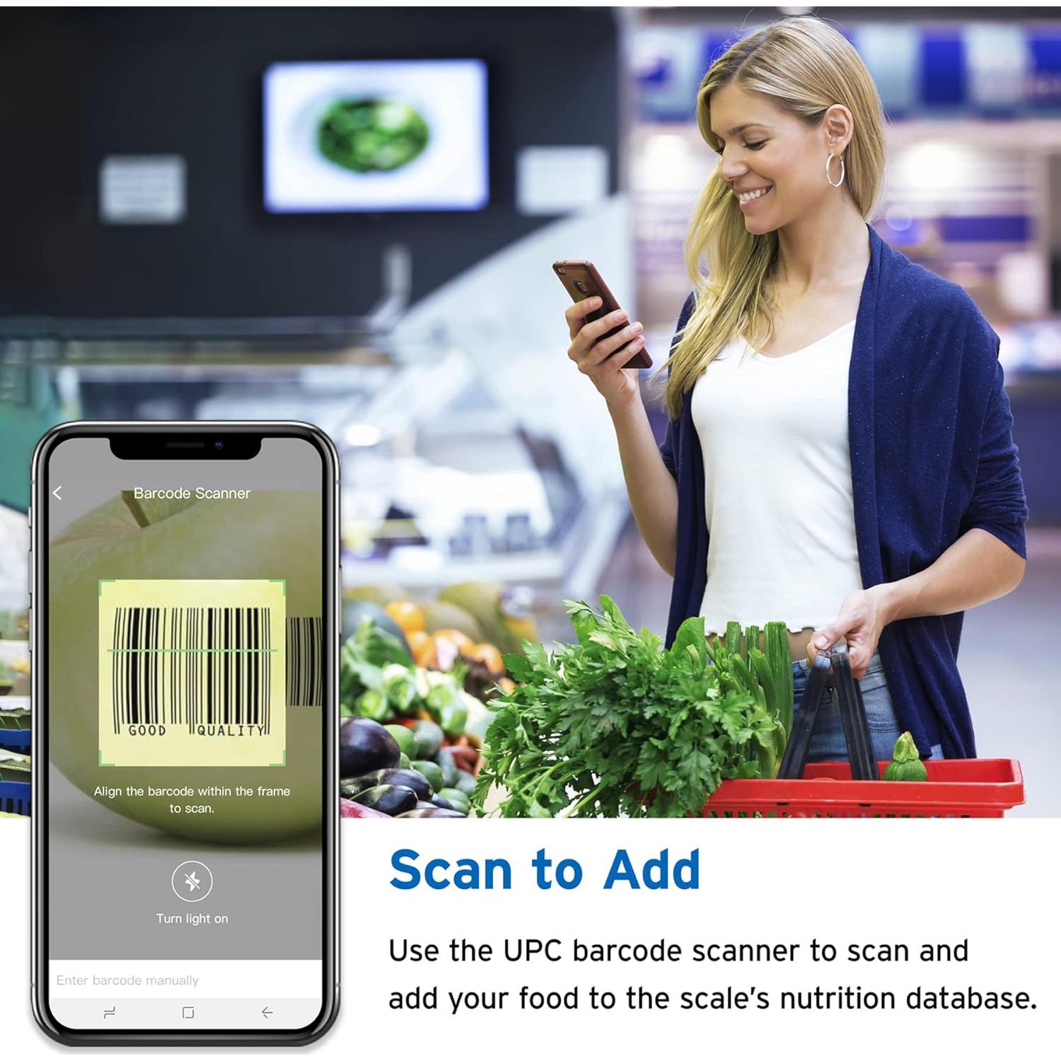 Etekcity Escala de Cocina Inteligente Digital 5000g Bluetooth