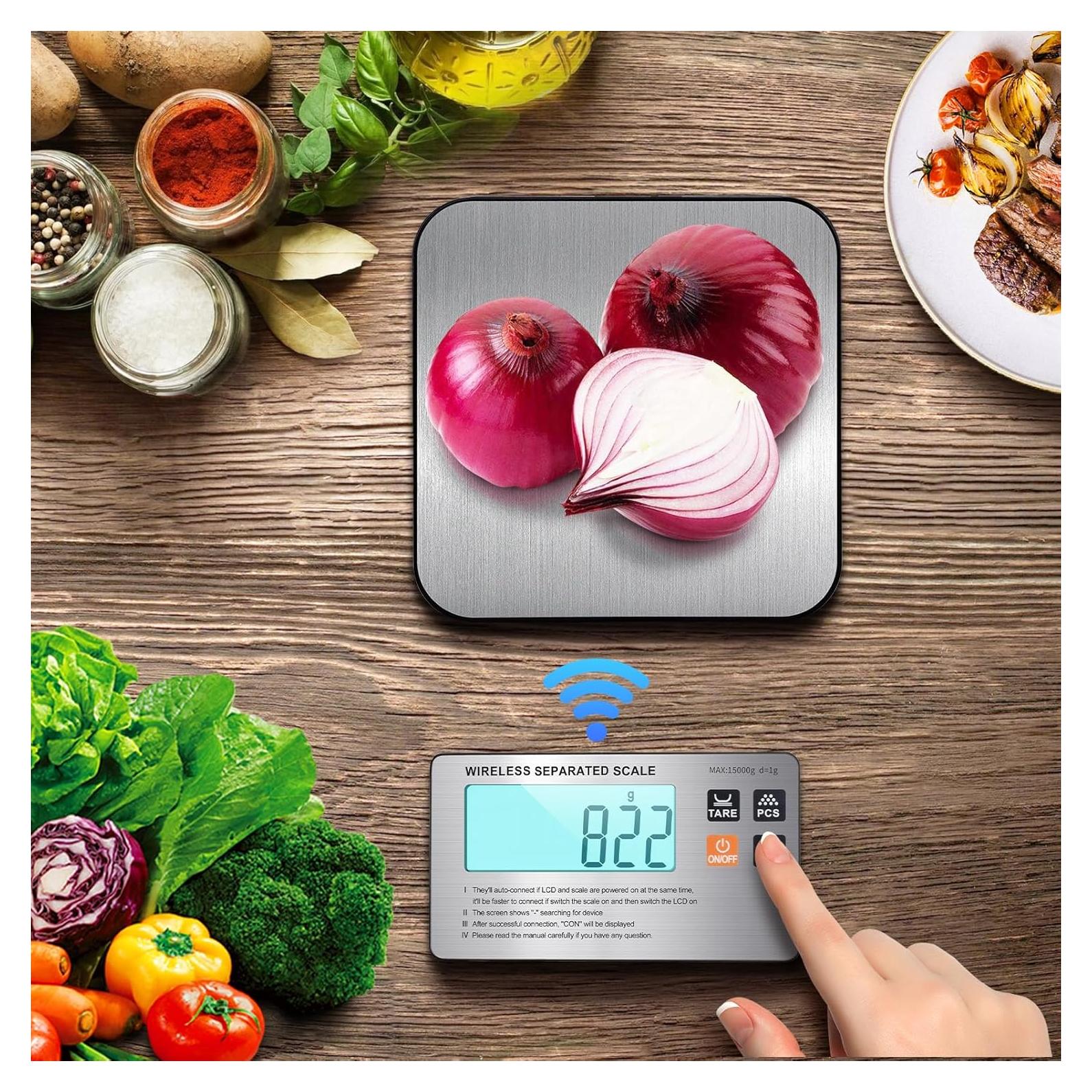 Báscula de Cocina Inalámbrica SHGMEET 15 kg Digital LCD