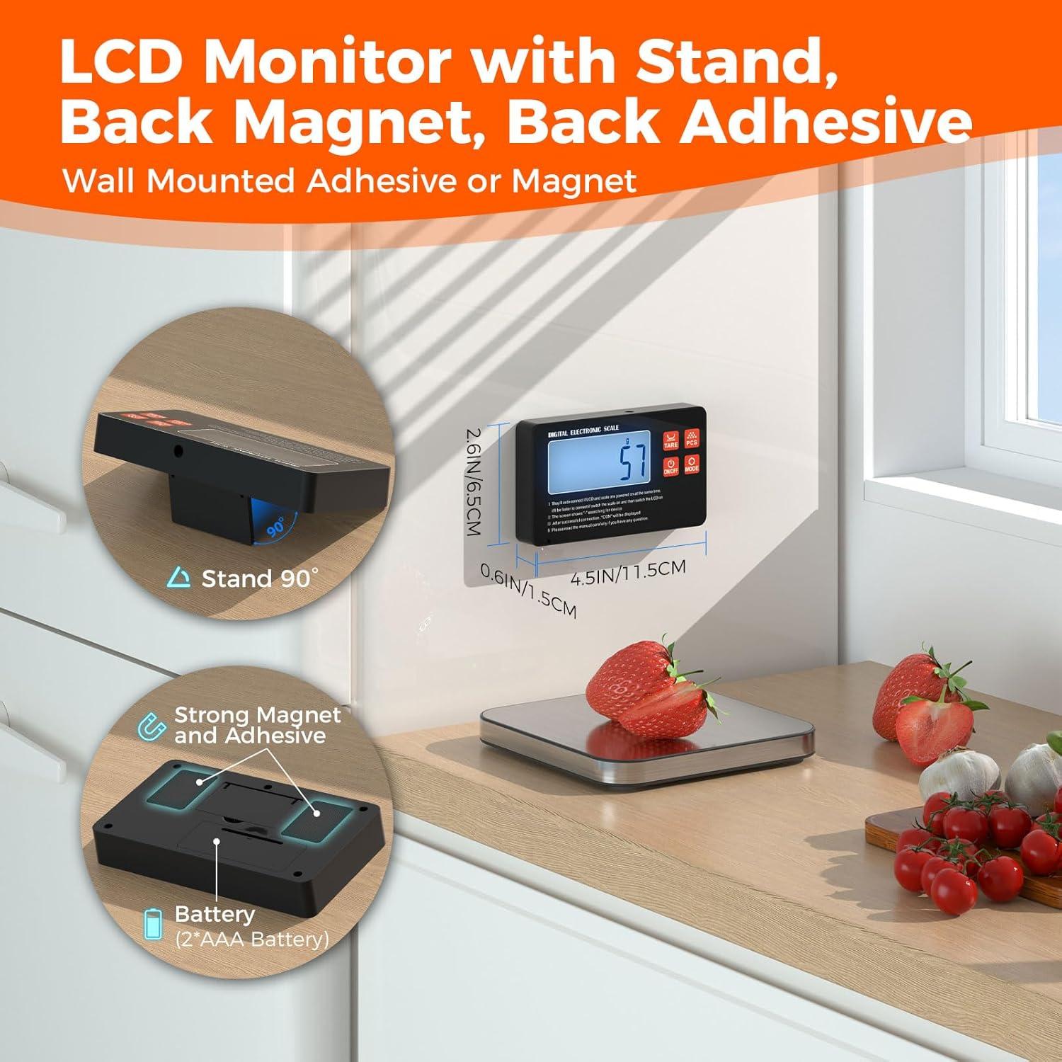 Báscula de Cocina Digital TRUDIN 15kg Pantalla Inalámbrica