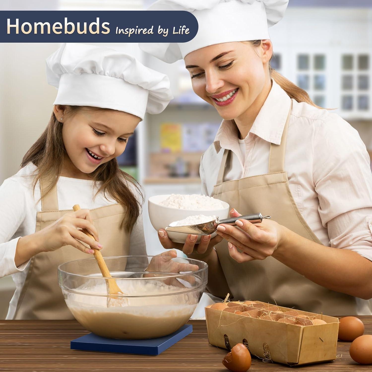 Balanza Digital de Cocina HomeBuds 10kg Azul LED 1g