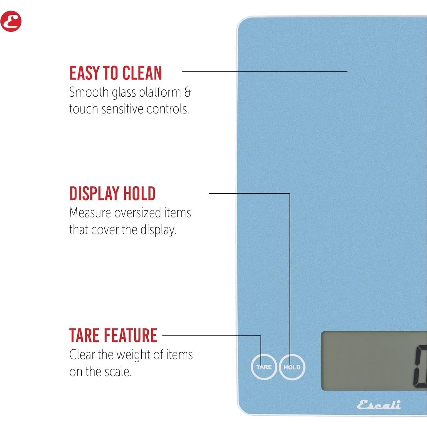 Balanza Digital de Cocina Escali Arti 6.8 kg Vidrio Templado