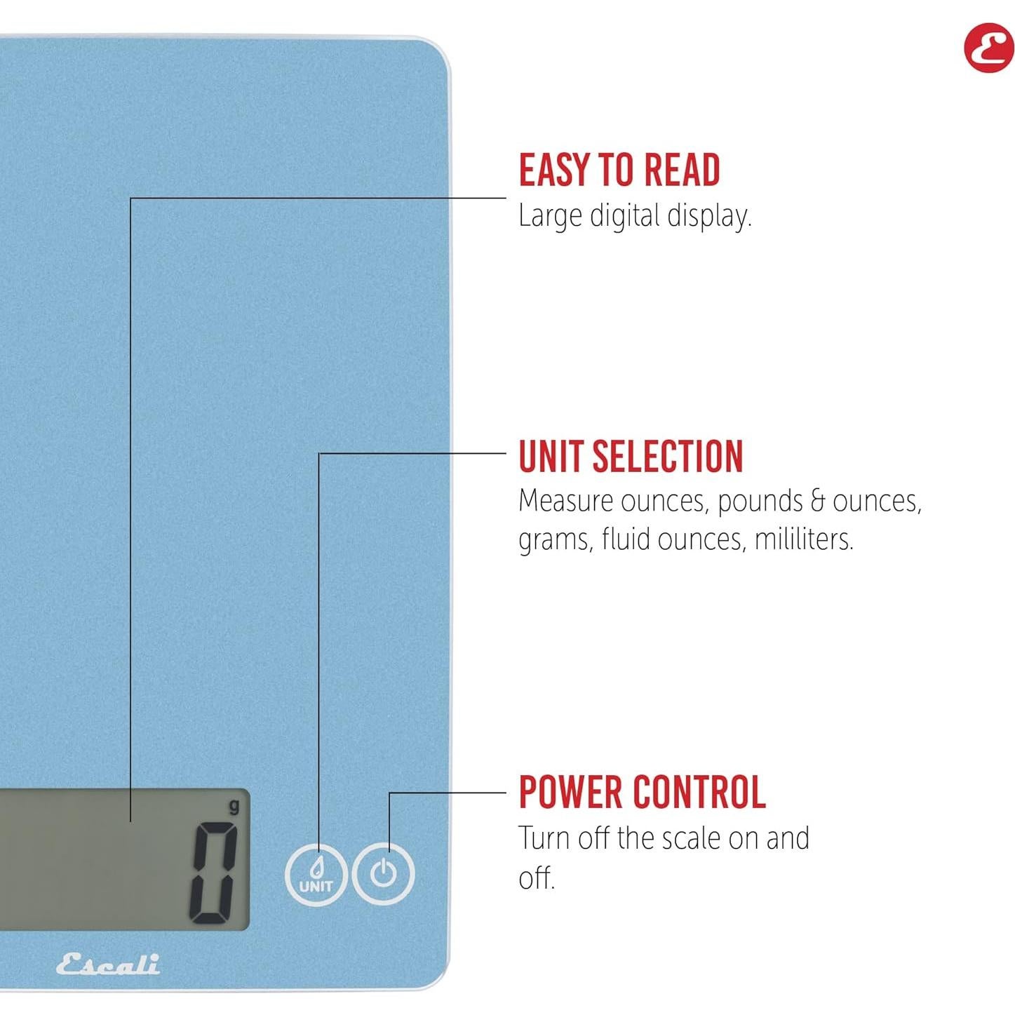 Balanza Digital de Cocina Escali Arti 6.8 kg Vidrio Templado