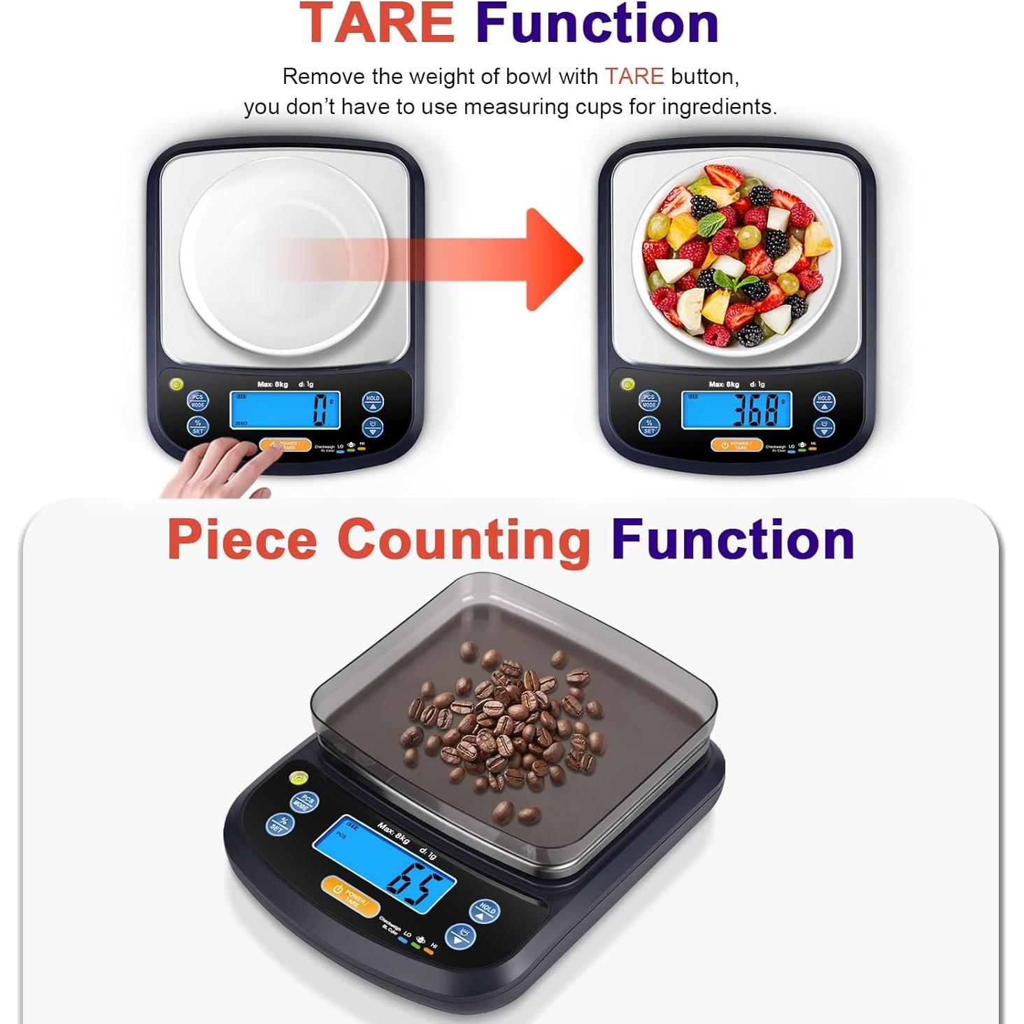 Báscula de Cocina Digital THINKSCALE 8kg Acero Inoxidable