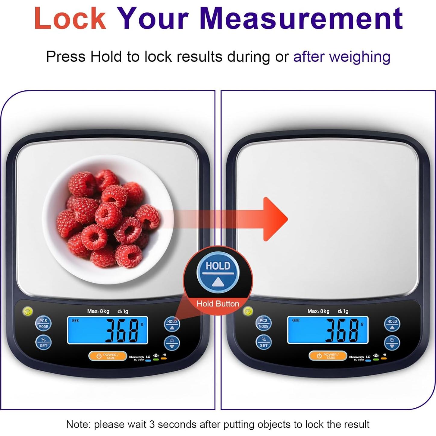 Báscula de Cocina Digital THINKSCALE 8kg Acero Inoxidable