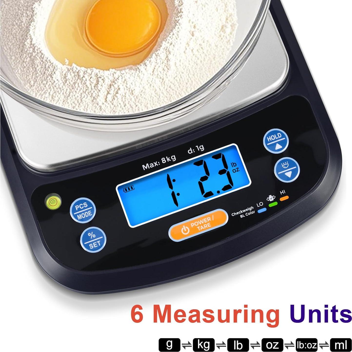 Báscula de Cocina Digital THINKSCALE 8kg Acero Inoxidable