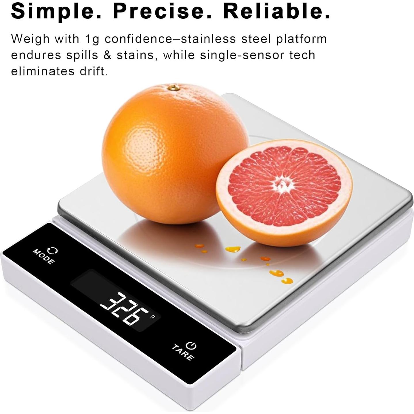 Báscula Digital de Cocina THINKSCALE 5kg Acero Inoxidable Pantalla Desplegable