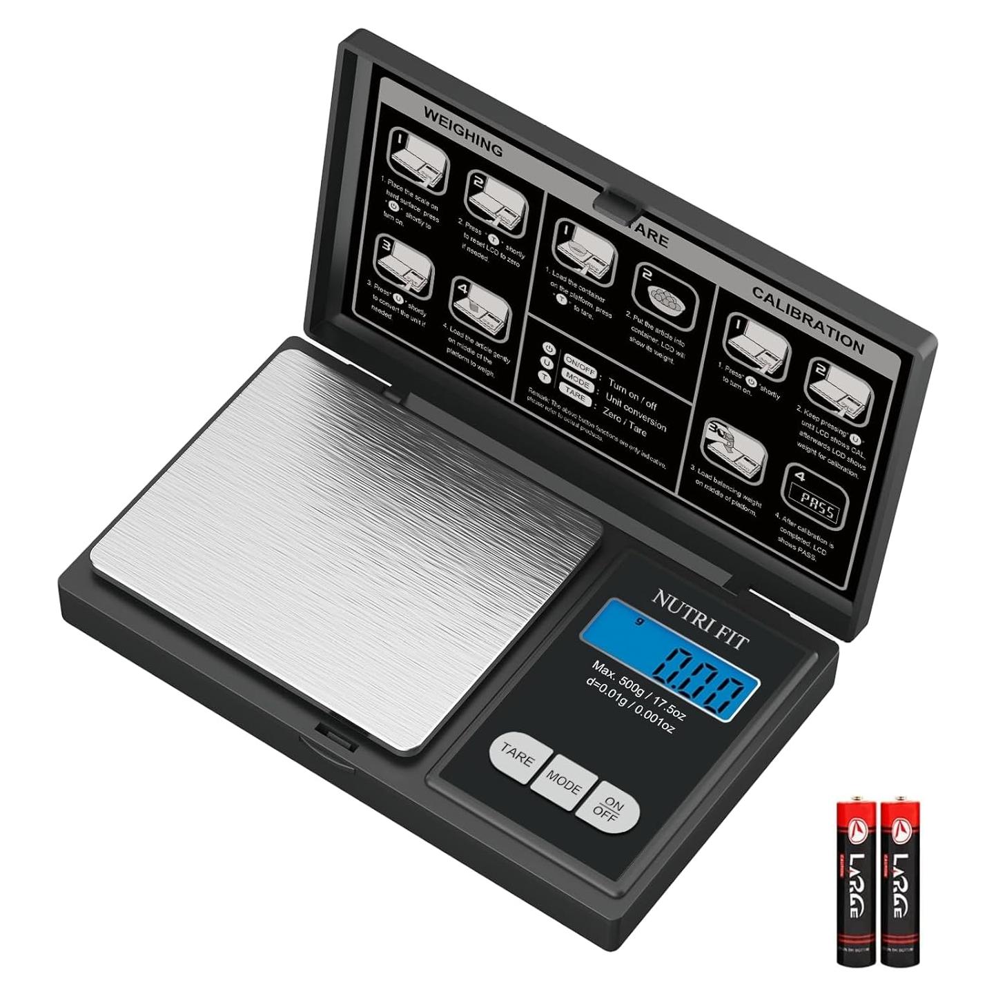 Balanza Digital NUTRI FIT 500g Precisión 0.01g Portátil