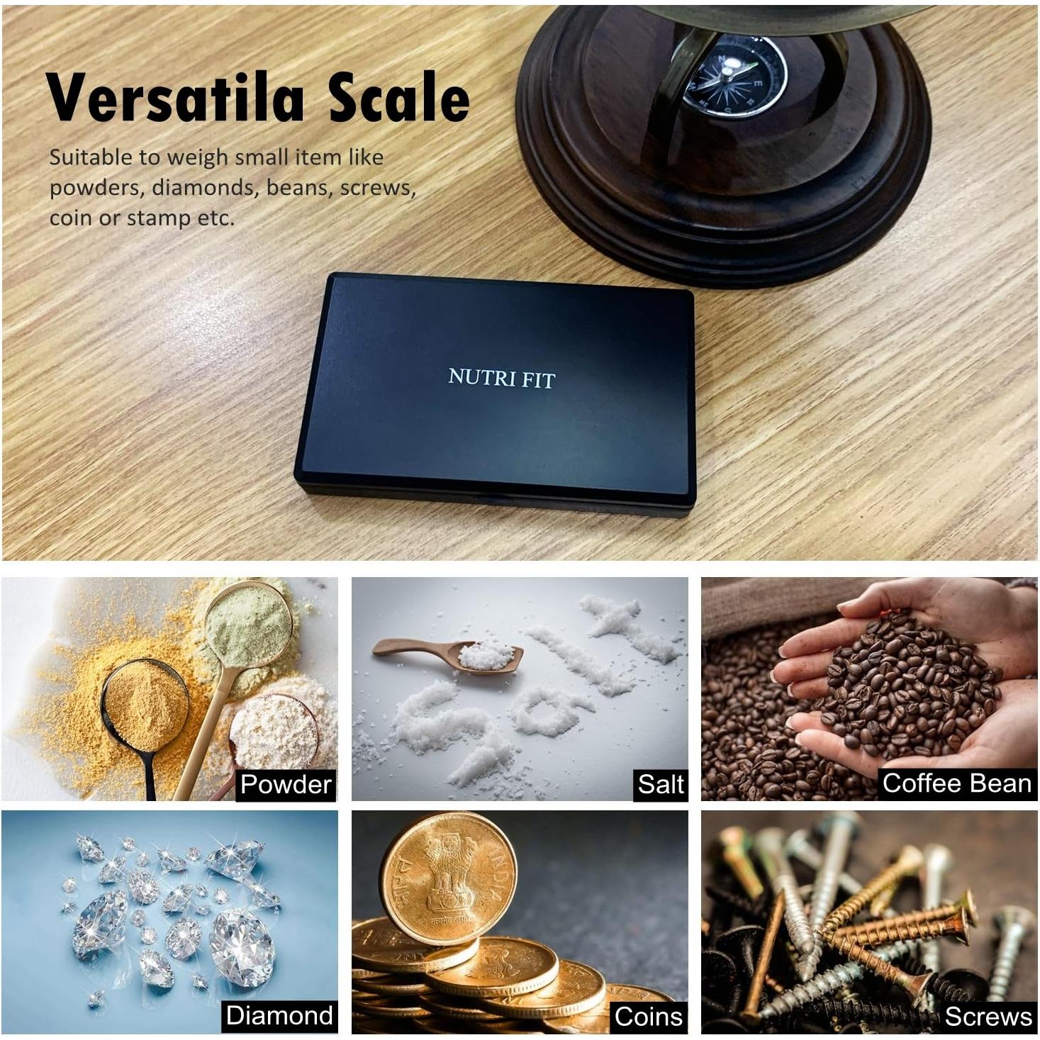 Balanza Digital NUTRI FIT 500g Precisión 0.01g Portátil